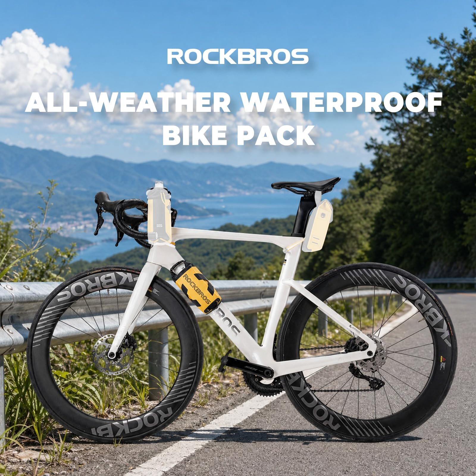 ROCKBROS 100% wodoodporna torba na ramę rowerową, zamykana na górze, torba na rurę, wiele możliwości rozmieszczenia, torba rowerowa na rowery szosowe, żwirowe, MTB, E-Bike, 1 l