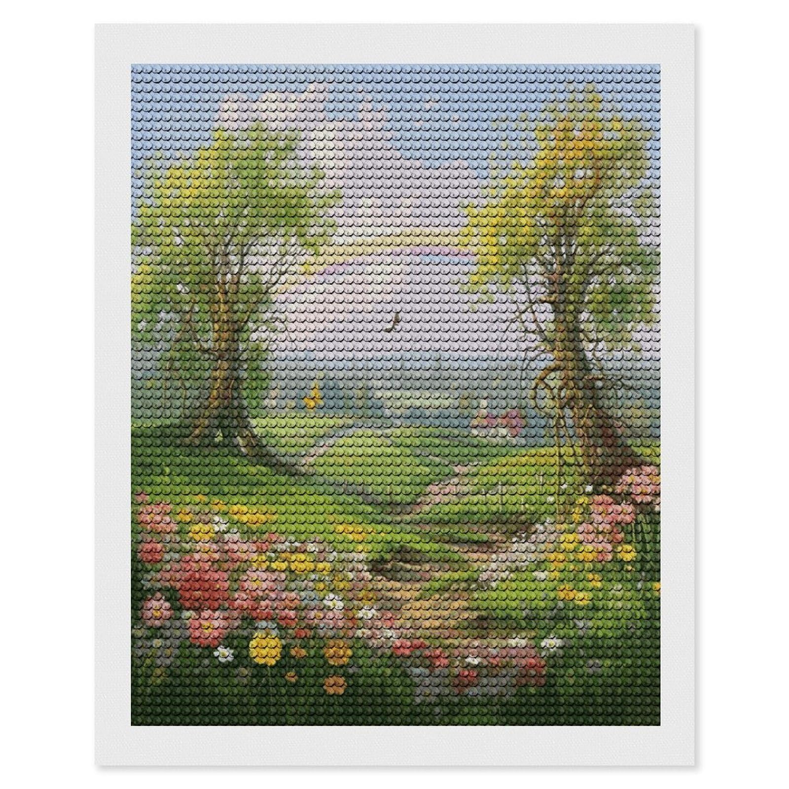 LDGSUPH Spring Landscape Diamond Painting Kits for Adults Paint with Diamond Pictures Art DIY Full Drill Diamond Dots Painting Personalized Diamond Photo for Home Wall Decor Gift 16"x20"