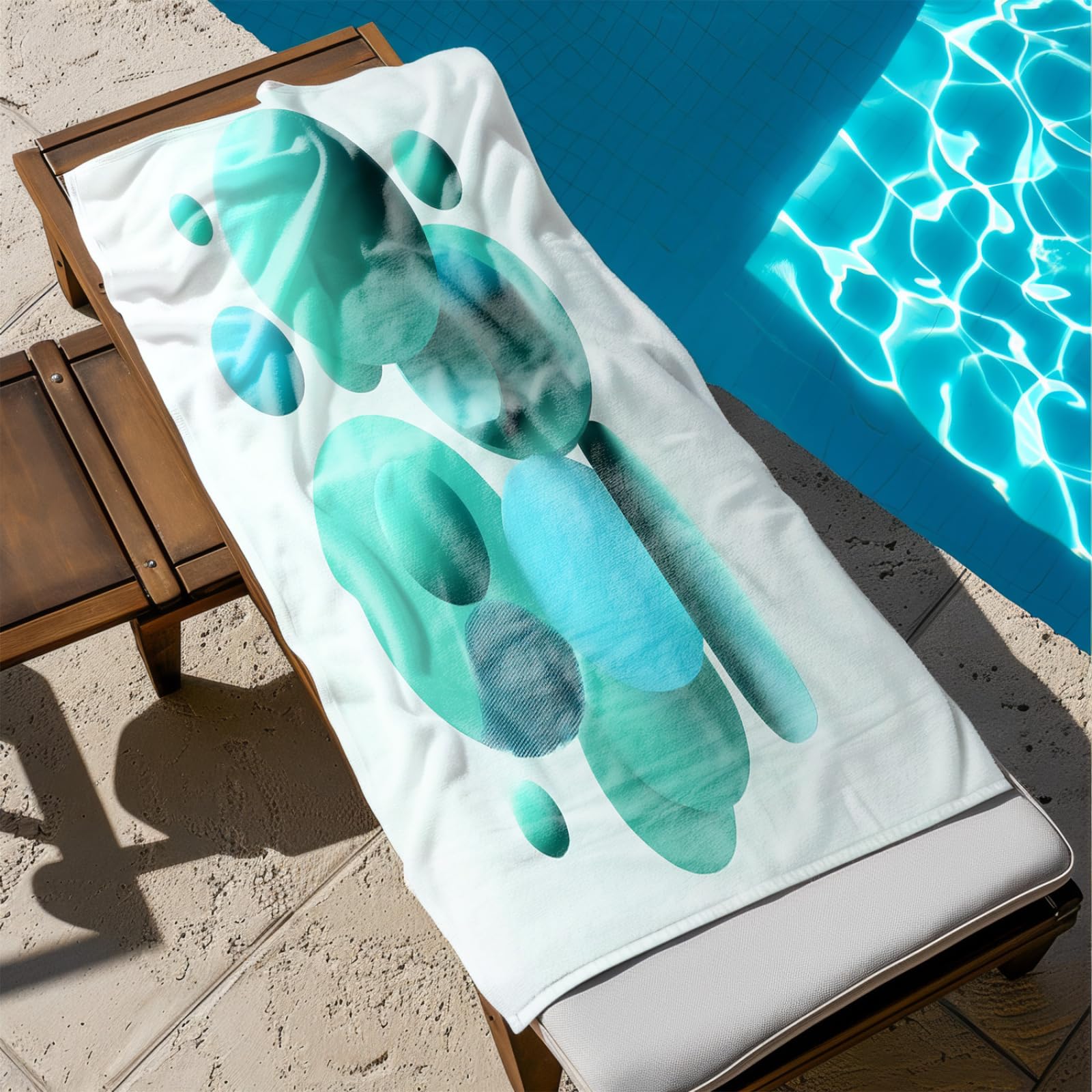 Generisch Telo Mare Microfibra 180X90 Circolo Verde Chiaro Asciugamano da Spiaggia Asciugatura Rapida Telo Mare Antisabbia Morbido e Leggero Adatto Per Yoga in Spiaggia Nuoto