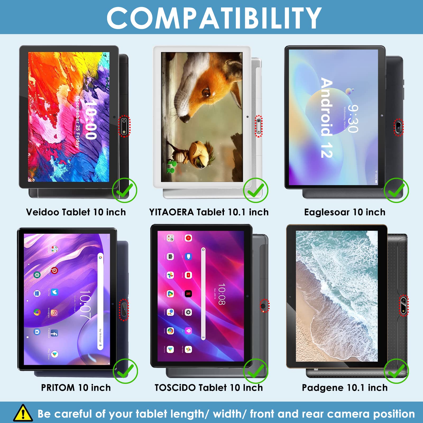 KATUMO Custodia in Silicone per Tablet 10 Pollici Universalità per GOODTEL /TYD / YOTOPT / SANNUO /OUZRS/MEBERRY /TOSCIDO /YUMKEM /LNMBBS Tab 10 Cover