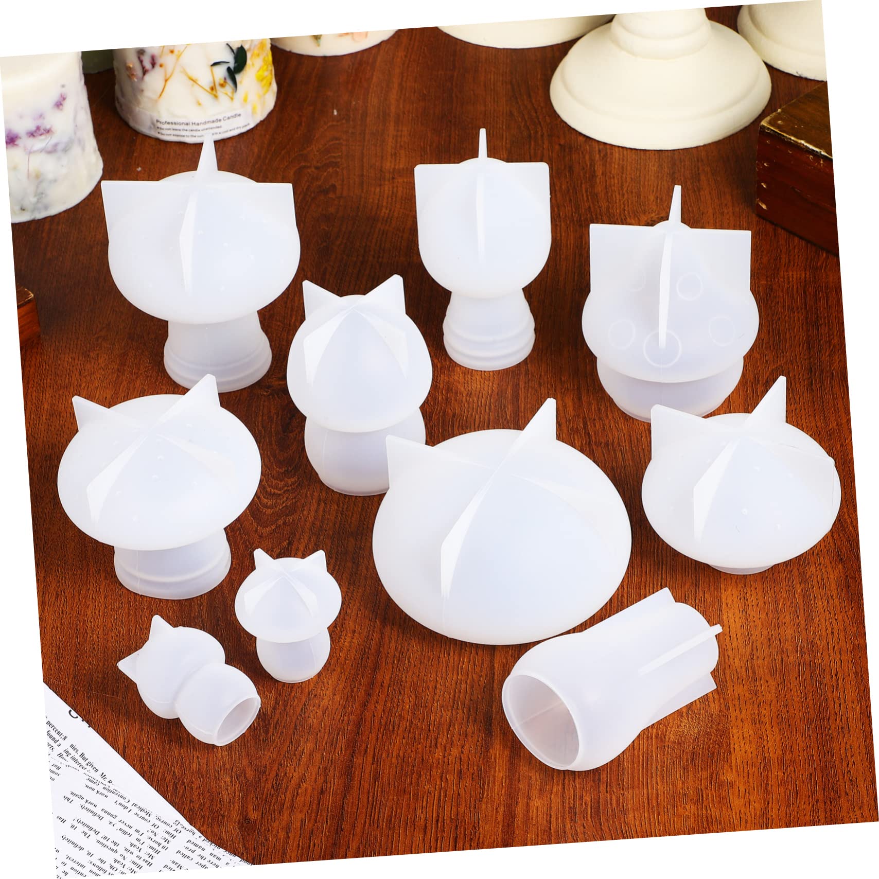 Molde de Silicona Forma de Hongo para Manualidades 10 Piezas | Flexibilidad y Superficie Lisa, Uso en Adornos de Mesa y Decoración del Hogar