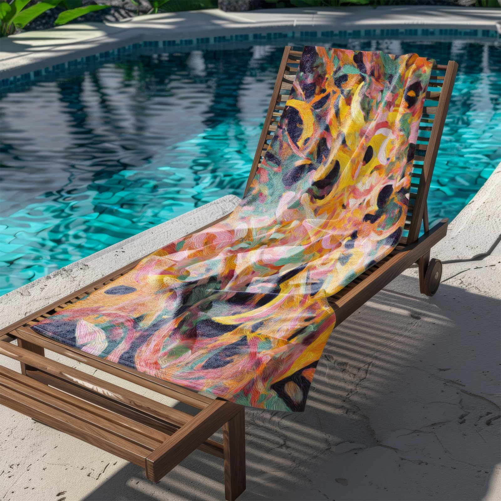 Telo Mare Microfibra 210x230 Giallo Rosa Astratto Telo Spiaggia Grande Antisabbia,XXL Asciugamano Mare, Asciugatura Rapida, Stuoia Spiaggia Leggero E Portatile