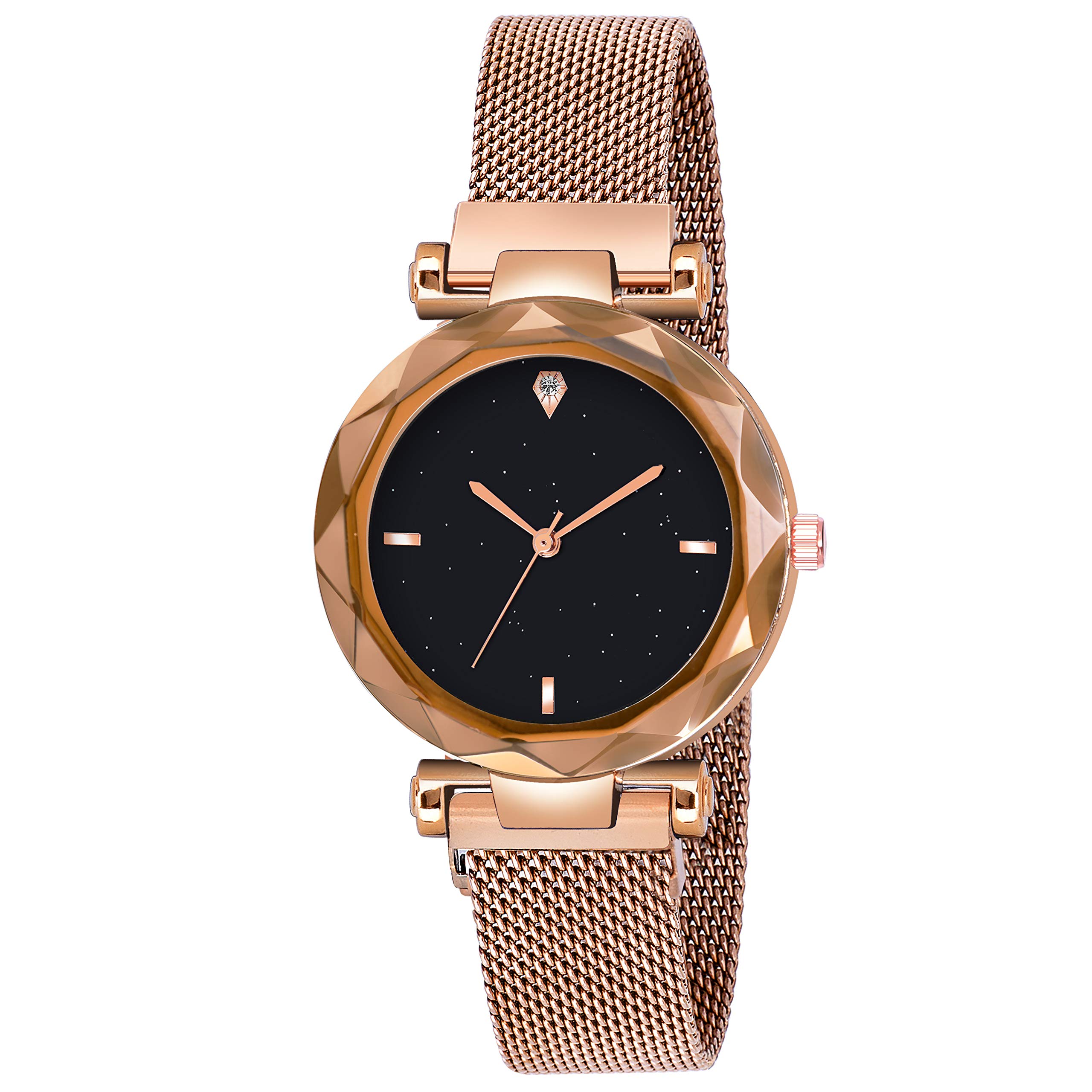 Shunya Copare Quartz Cut Glass Magnet Buckle Strap Analog Watch (Copper) (B08B39BMPD) Amazon Price History, Amazon Price Tracker