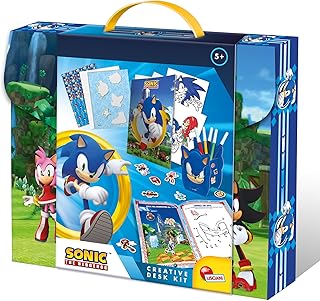 Lisciani - Sonic Creative Desk Kit - Portable Creative Set for Children from 3 Years - Drawing & Painting - Pen Holder for Building - Artistic Activities for On the Go - Motor Skills & Creativity