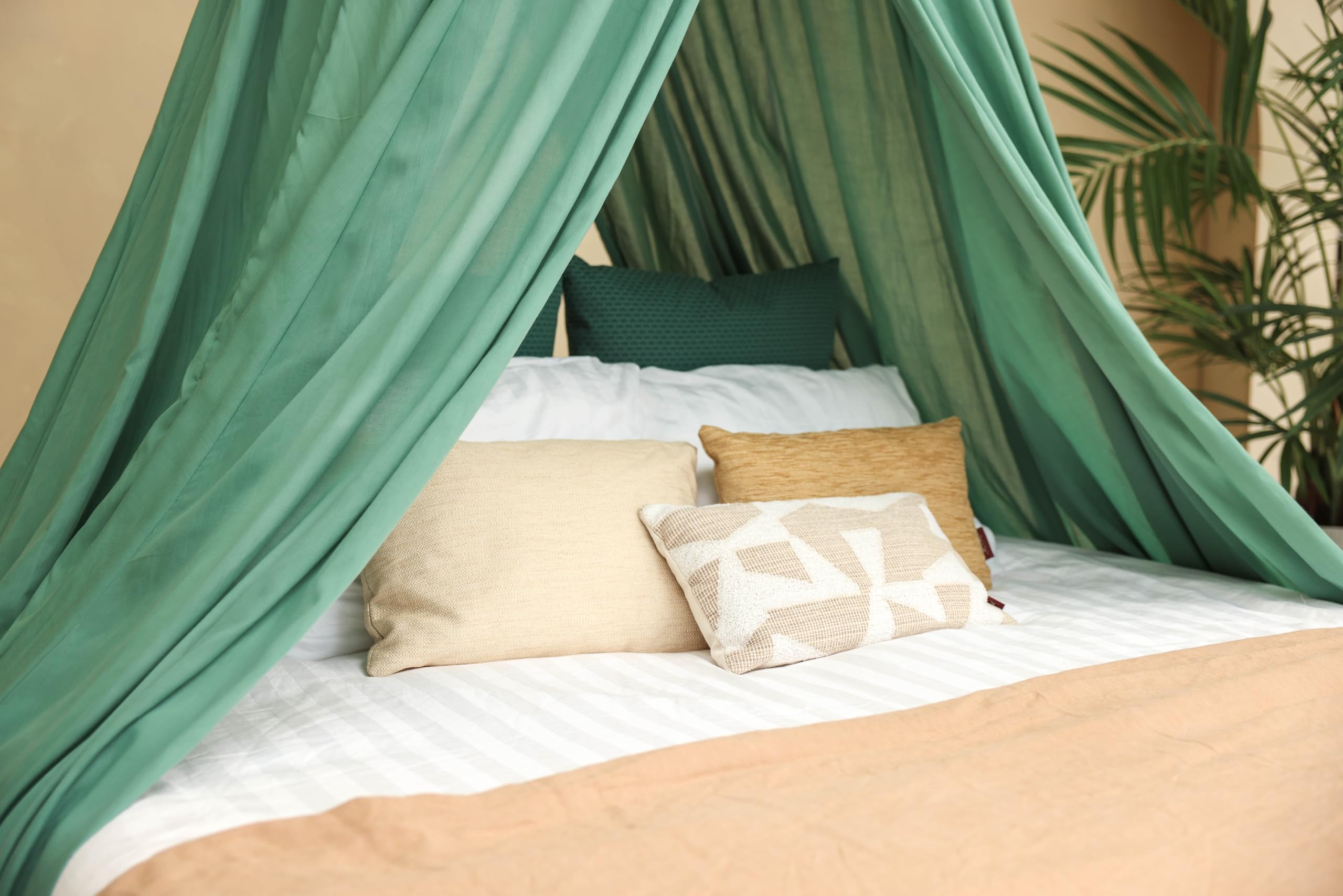 Mosquitera Cama Verde Doble | Mosquitera Redonda Tamaños | Dosel para Cama de Adolescentes & Adultos | Cama con Dosel Dormitorio | Decoración de dormitorio de lujo para adolescentes o adultos | Red de insectos e insectos