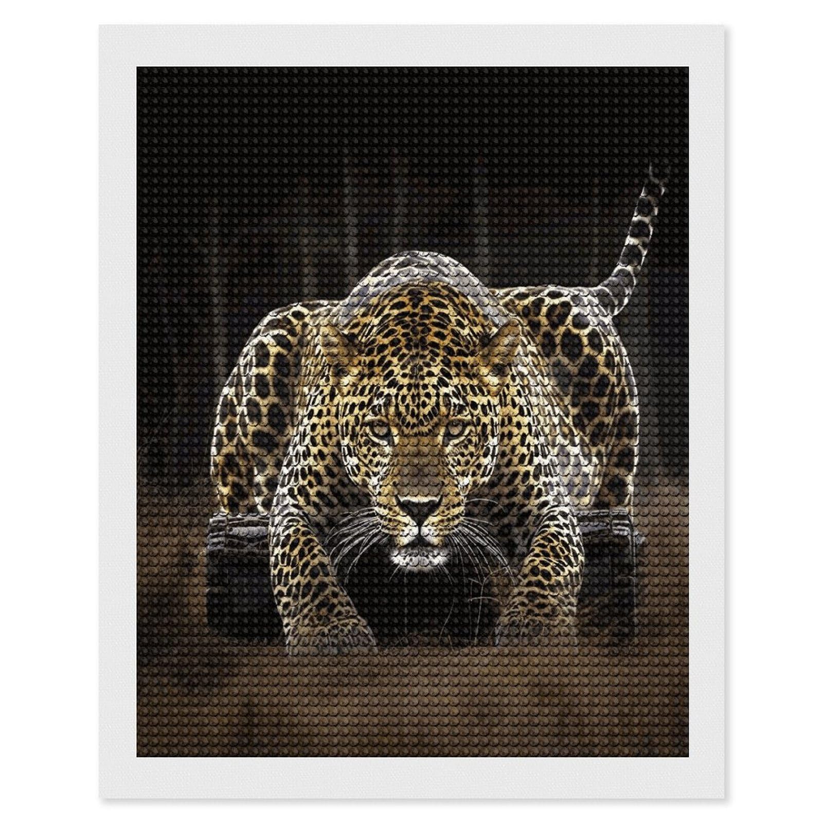 FekiLoot Leopard2 Diamond Art Kits for Adults Diamond Painting Kits for Beginners DIY Diamond Art Kits Round Full Drill Diamond Dot Gem Painting for Home Wall Decor Gift 16"x20"