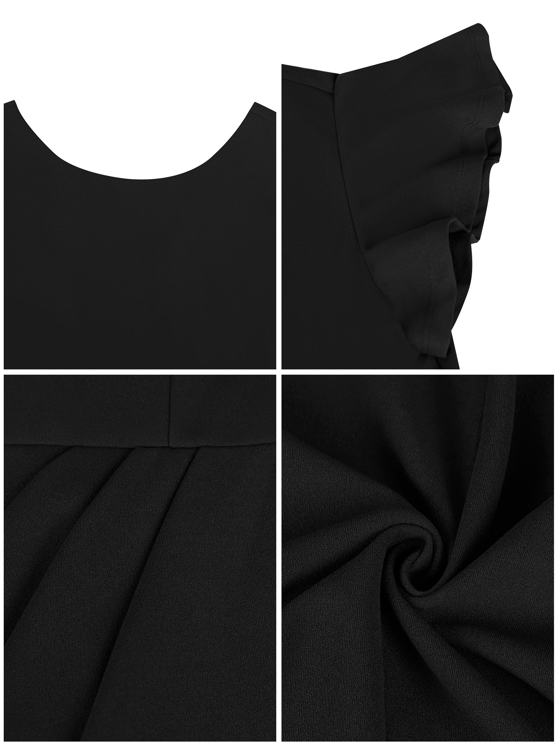 Missufe Damen Cocktailkleid Partykleid Minikleid Bodycon Elegant Enges Festlich Hochzeit Figurbetontes Kurzarm Gerafftes Tulpensaum Rüschenkleid