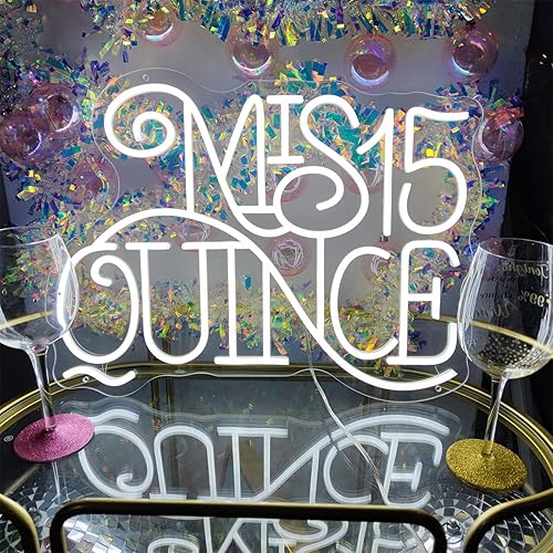 Letrero de neón Mis Quince Aos para decoración de pared, luces LED 15 Aos, habitación de los niños, bar, fiesta, Navidad, decoración de boda, 15.4