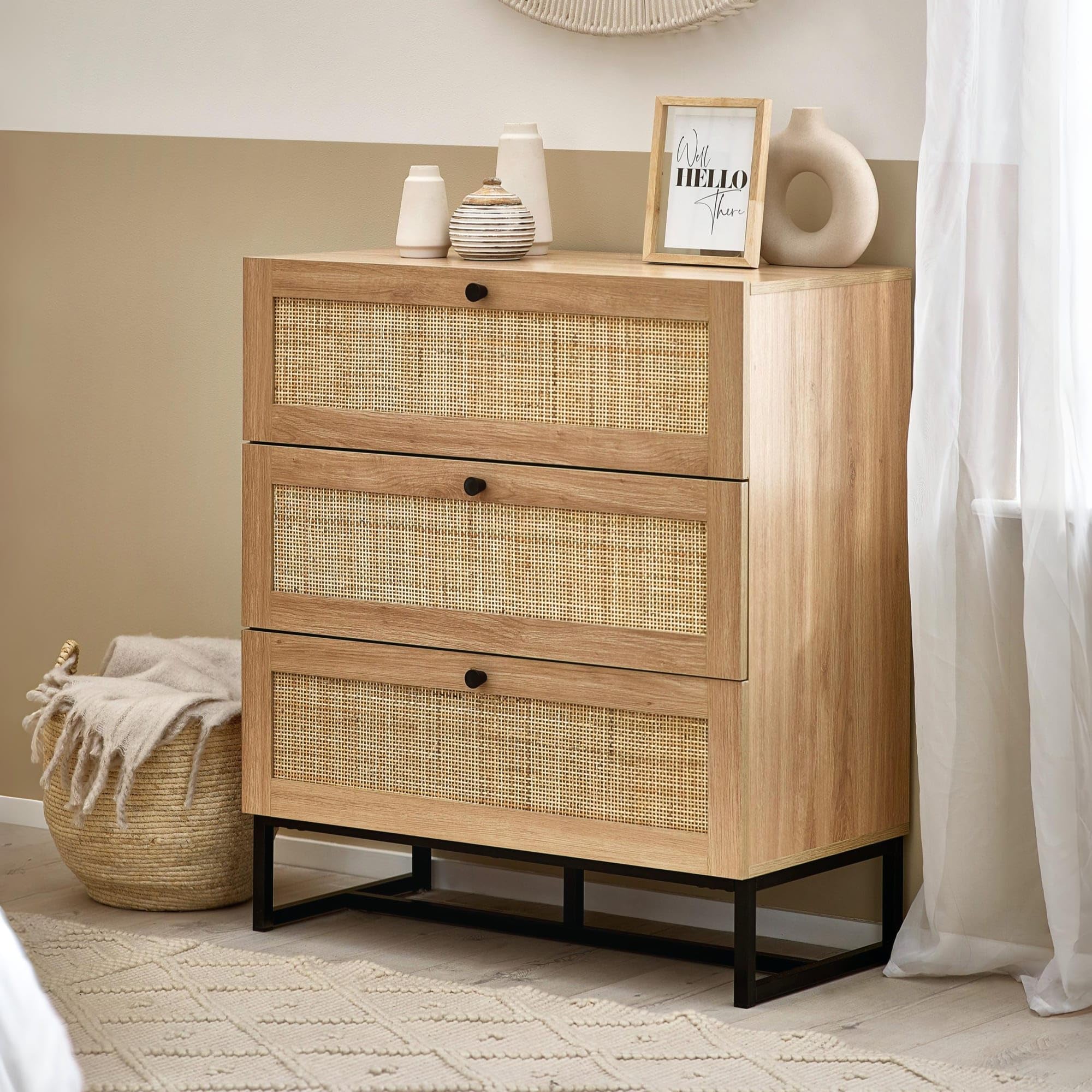 Julian Bowen Oak Wood Padstow 3 Drawer Chest