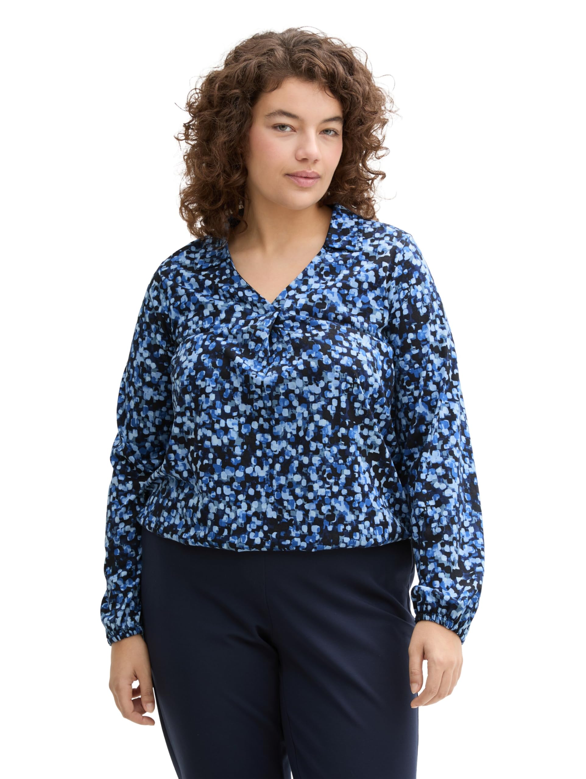 Tom Tailor Damen 1044944 Plussize Longsleeve mit Kragen