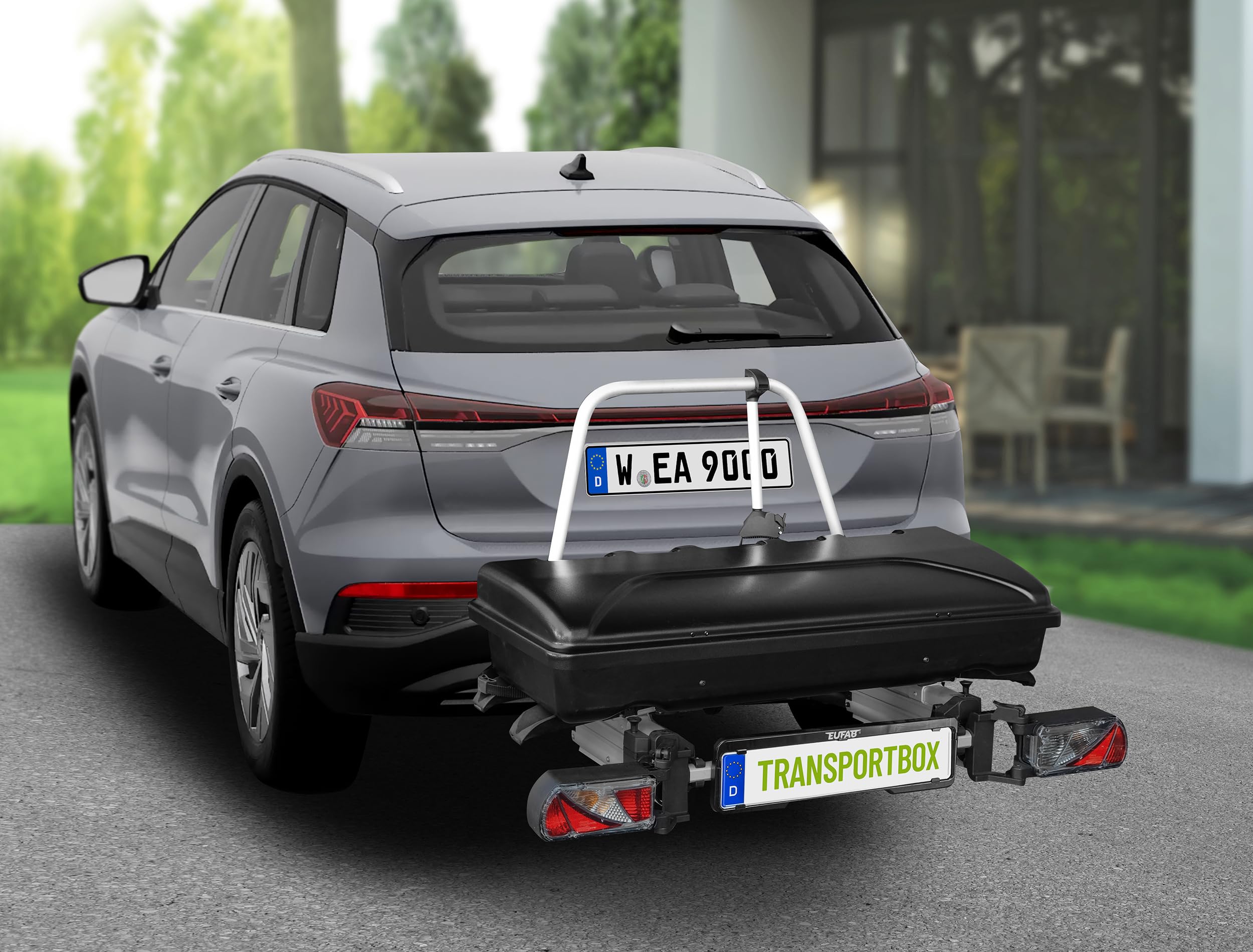 EUFAB 11651 Transportbox für Fahrradträger 350 l, Schwarz