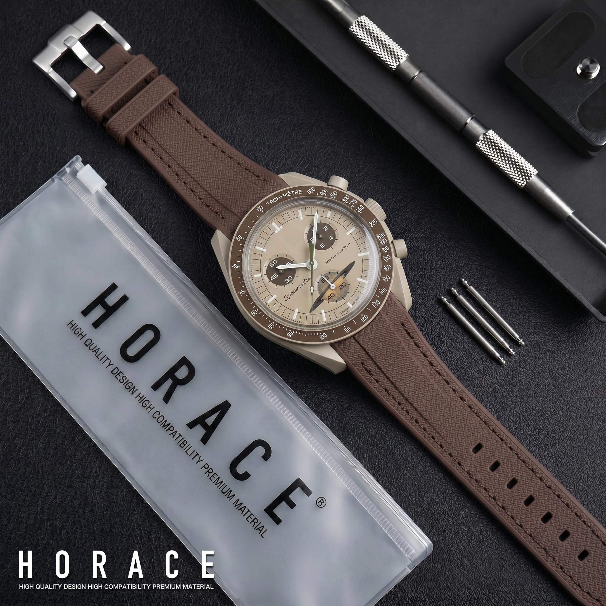 HORACE Correa universal para reloj de silicona líquida 20mm – Compatible con Omega x Swatch MoonSwatch – Kit de montaje incluido