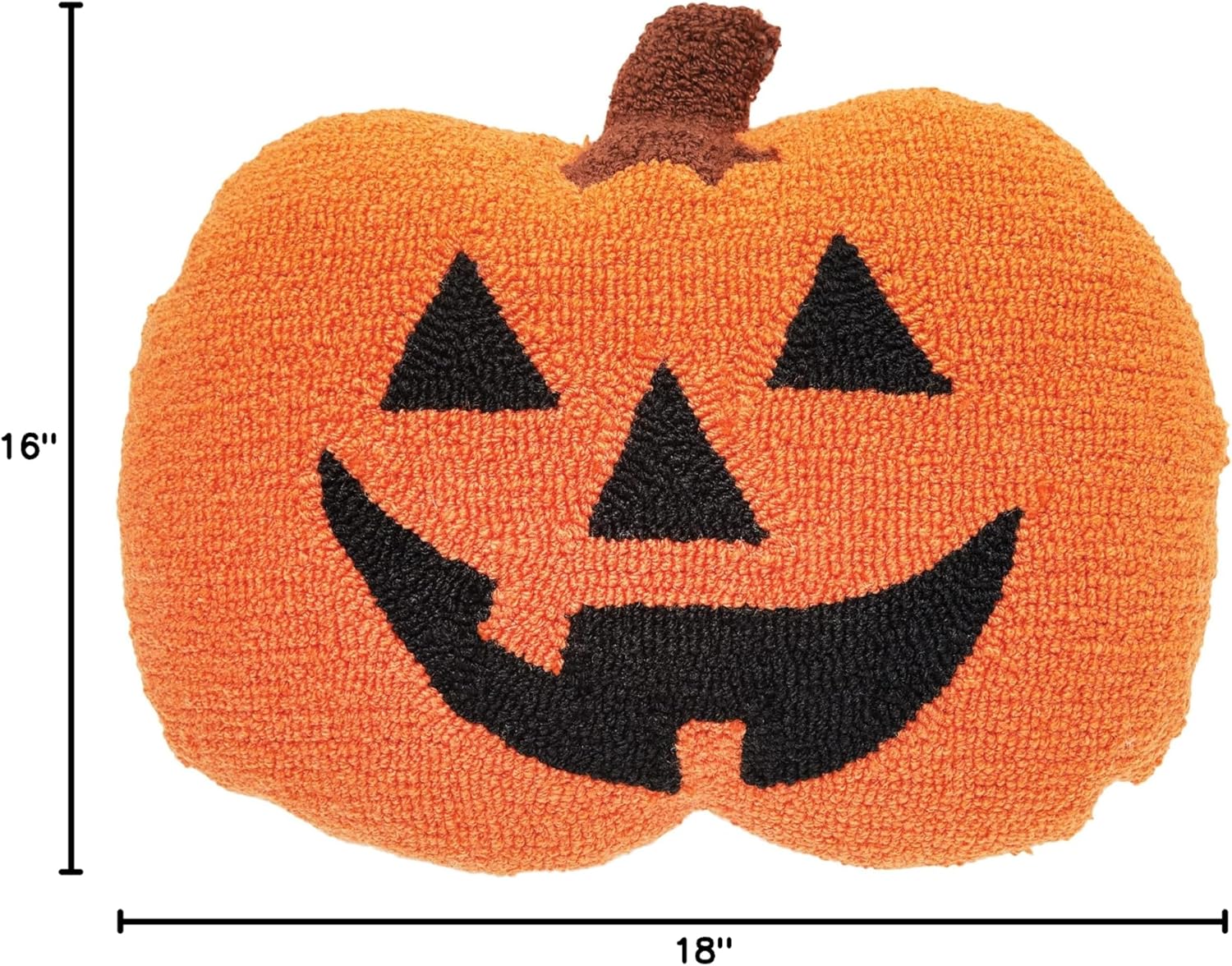 C&F Home Jack O' Lantern Pumpkin Shaped Halloween Hooked Accent Throw Pillow 16" x 18" Cute Spooky Scary Autumn Fall Harvest Home Living Room Chair Couch Sofa Bed Bedroom Decor Decoration 16" x 18"