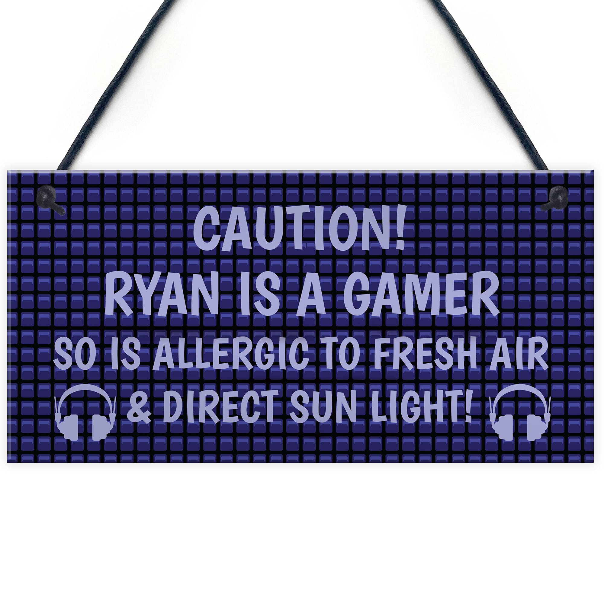 Funny Gaming Sign For Dad Son Brother PERSONALISED Gamer Gift Bedroom Sign