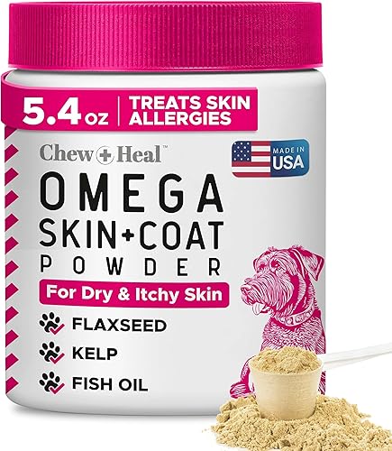 Miniatura 1 de Polvo Omega 3 para perros  5.4 onzas de suplemento en polvo para perro para piel y pelaje  Fabricado con ácidos grasos Omega 3, 6 y 9, biotina y