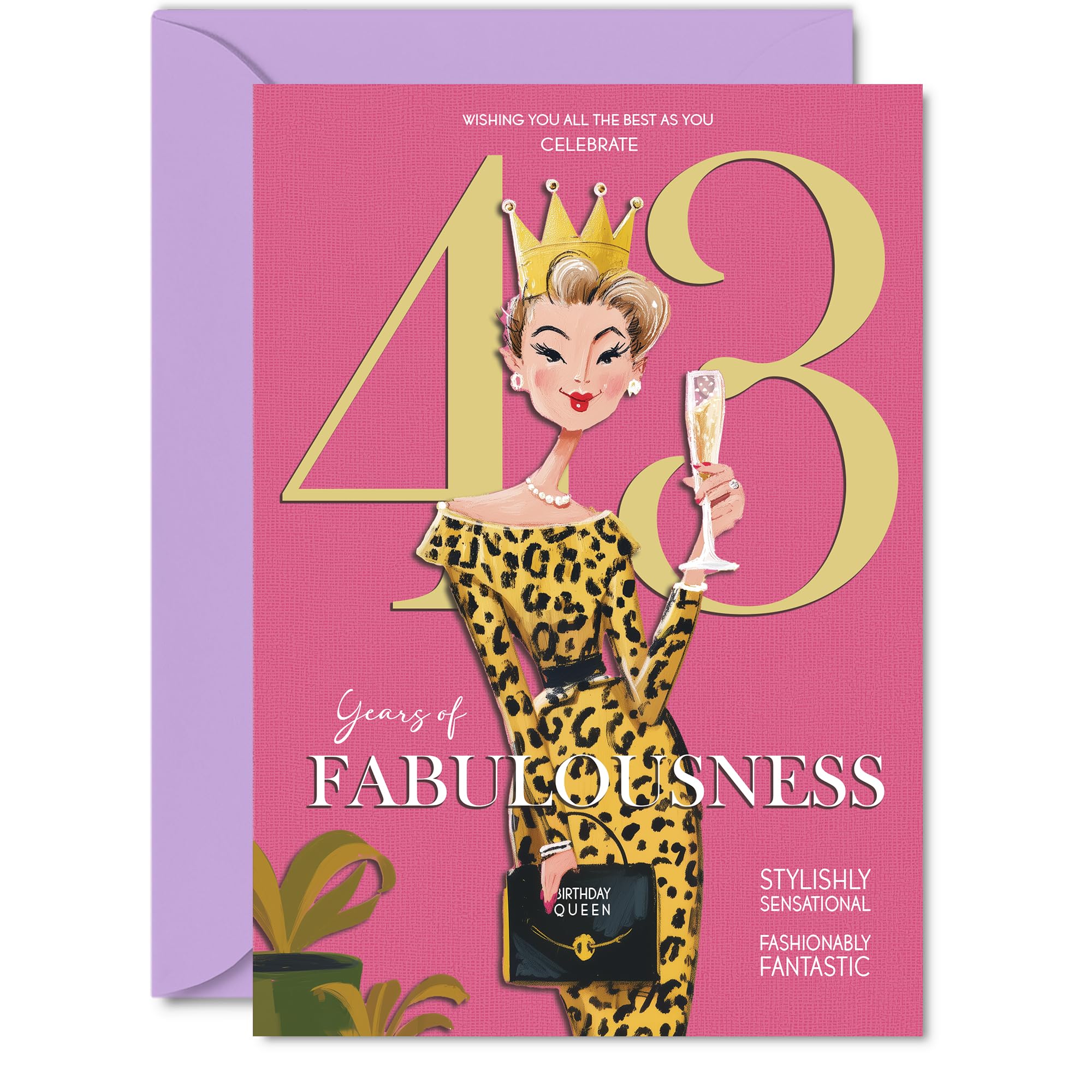 43rd Birthday Cards for Women - Years Of Fabulousness - Happy Birthday Card for 43 Year Old Woman Cousin Daughter Auntie Wife, A5 Bday Greeting Cards