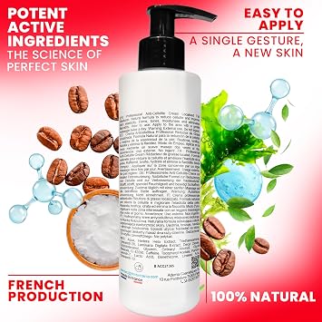 bleu & marine Bretania - Professional Strength Anti Cellulite Cream | 4in1 Formula with Caffeine & Algae | Detox Effect & Fat Burning Action | Marine Cosmetics for Healthier Skin, Ivory, 1000 ml