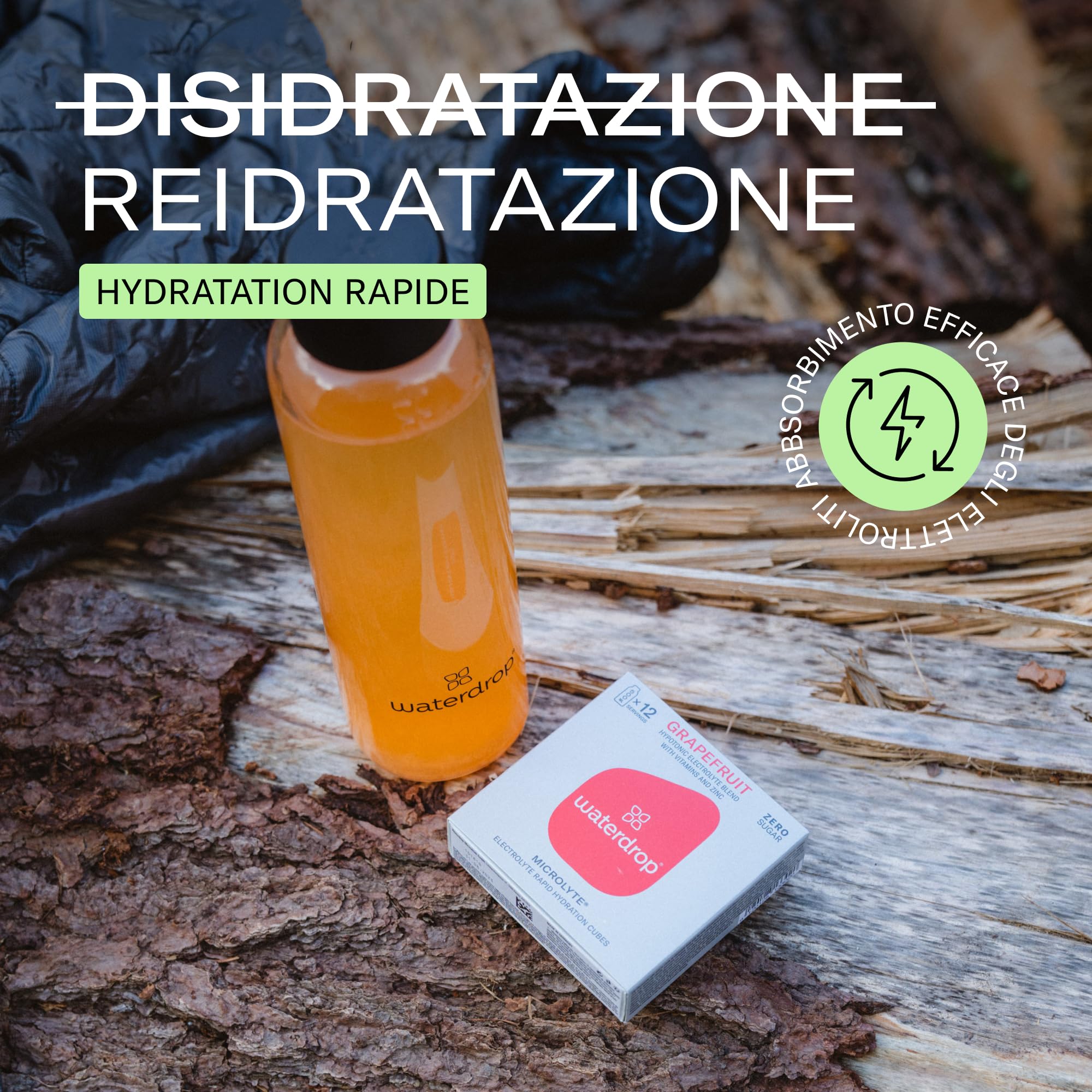 waterdrop® Set Microlyte, 36 Cubetti per acqua, Sali Minerali: 4 Elettroliti, 9 Vitamine, Magnesio, Electrolytes Drink, insaporitore acqua senza zucchero