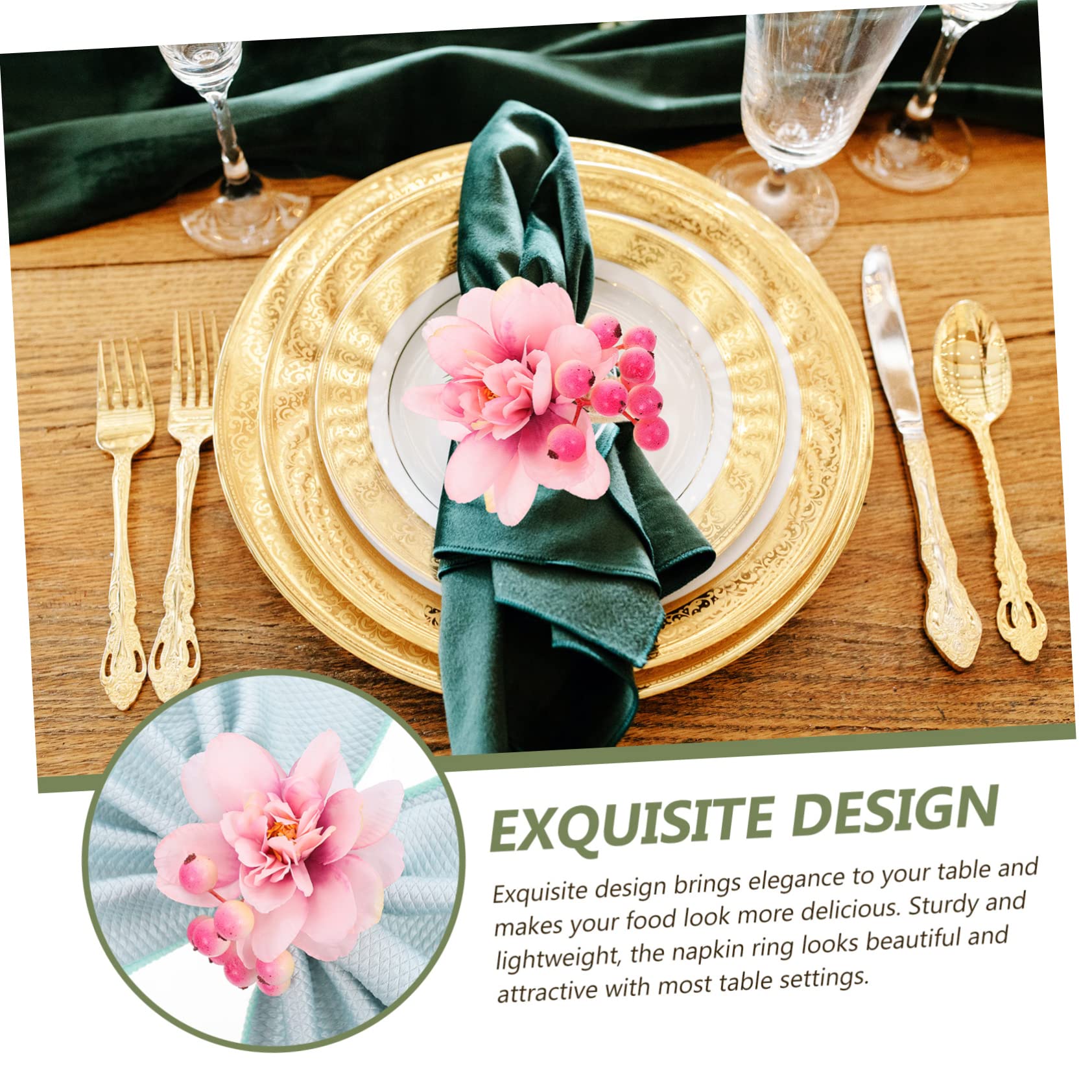 IMIKEYA 30stücke Künstliche Blumen Serviettenringe Elegante Tischdeko Für Hochzeiten Ostern Partys Und Mehr Stilvolle Napkin Decor Accessory Aus Hochwertigen Materialien
