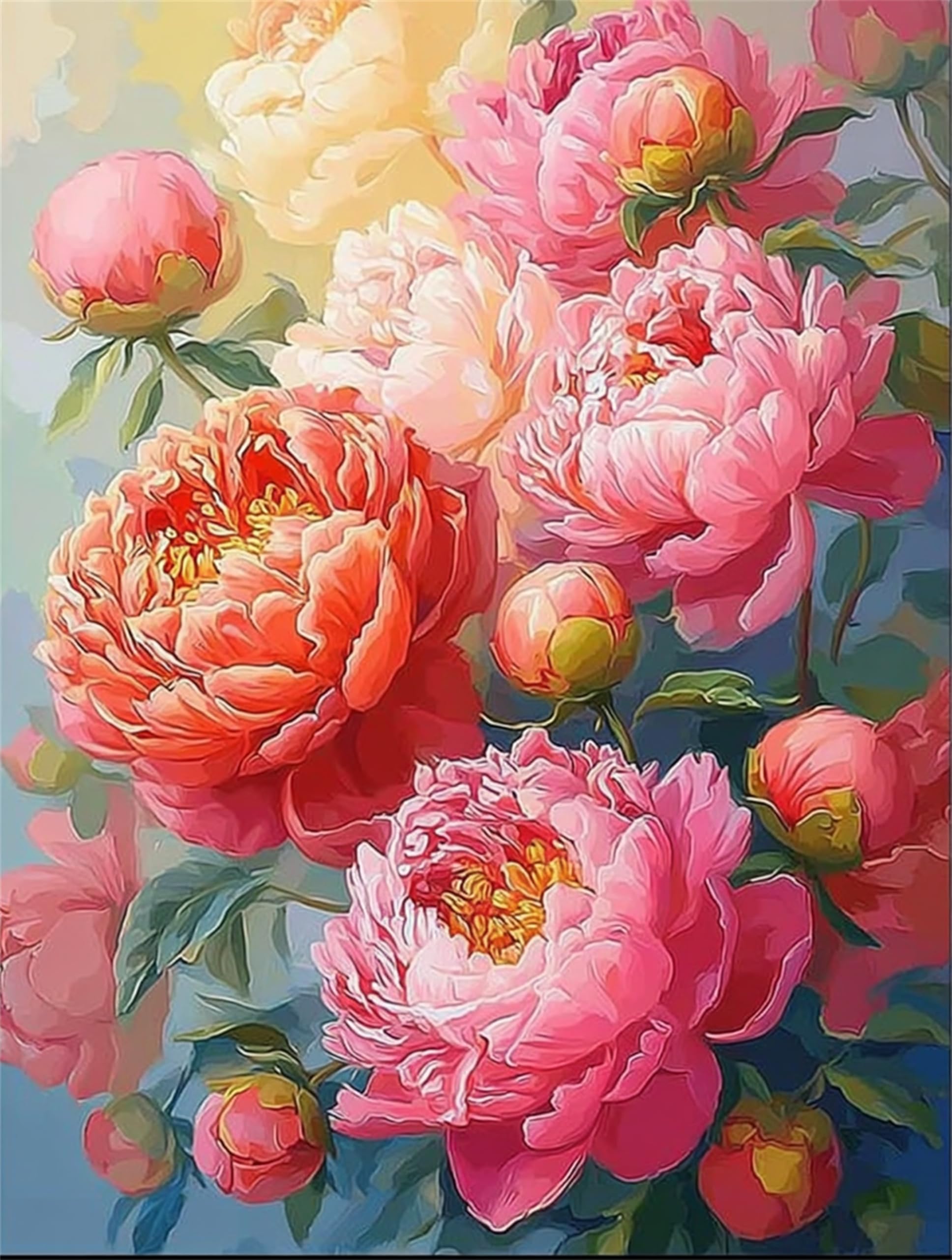 Nianxi Flowers Adult Paint by Number Kits,Painting Kits on Canvas,Large Color by Numbers Watercolor Gifts for Friends Home Wall Decor