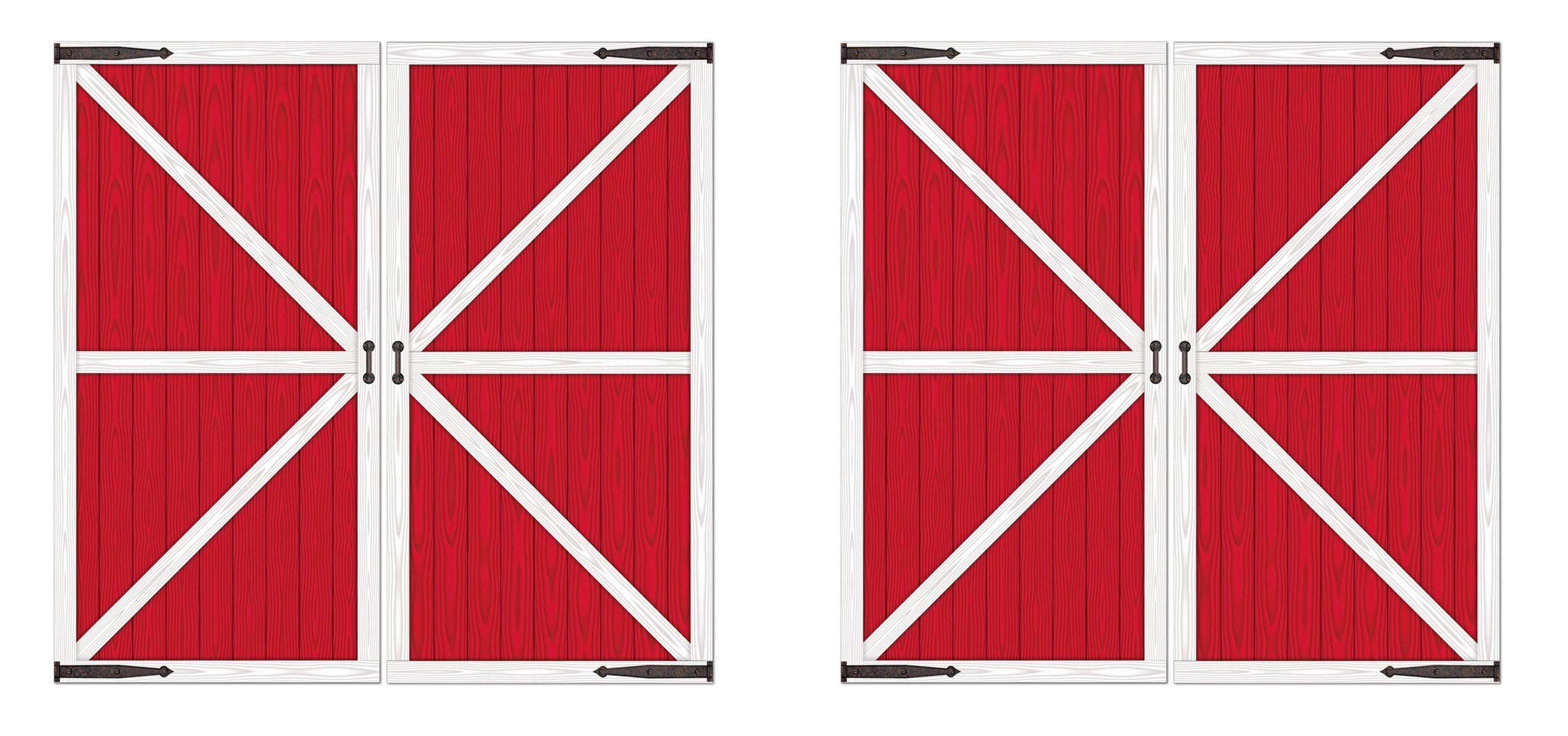 Barn Door Props 2 Piece Wall Decor Farm Decorations Western Party Photo Background Birthday Supplies