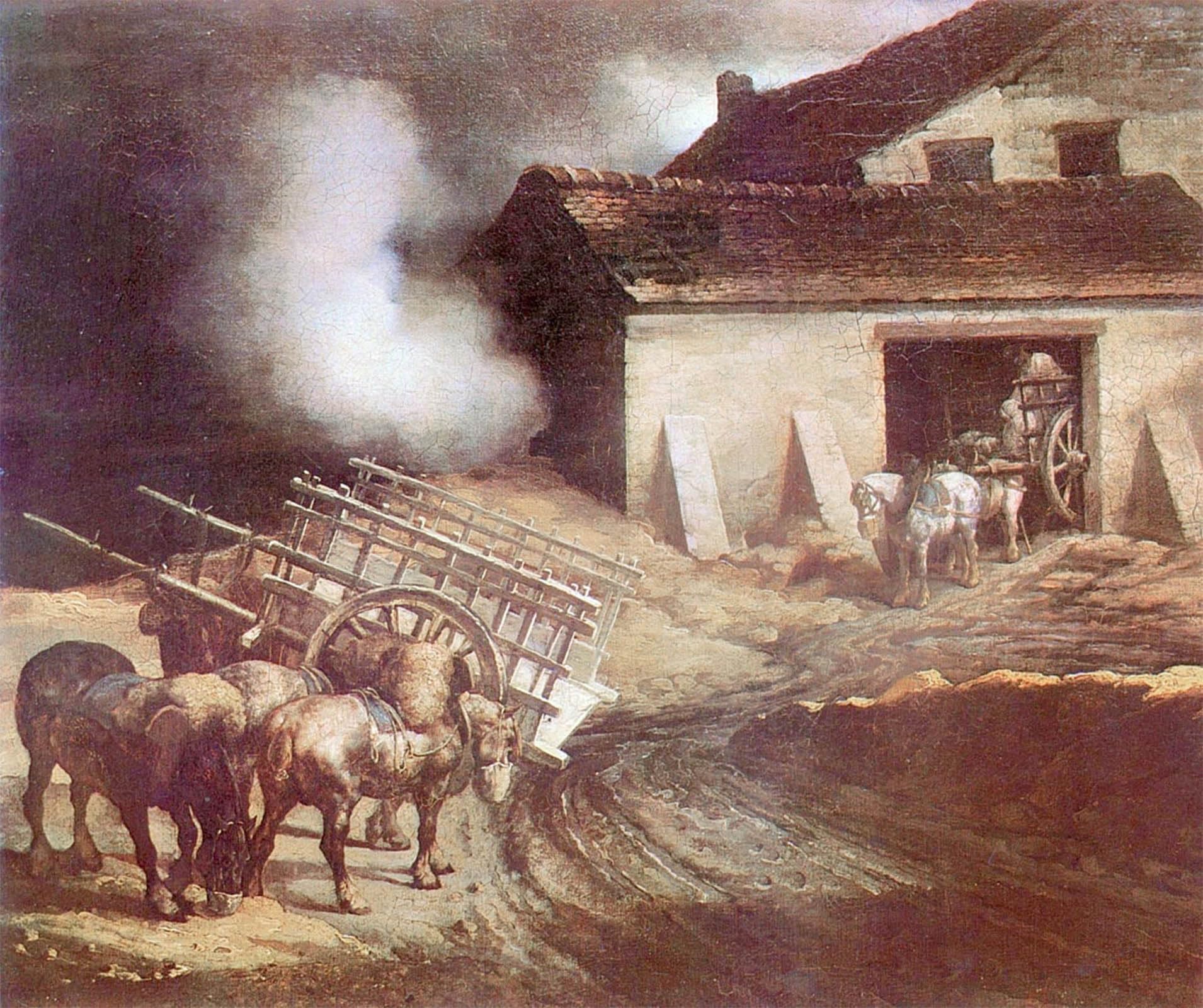 ARTXLXXBN Famous Art Print Poster Vintage Wall Art the Plaster Kiln by Theodore Gericault Canvas Art Poster for Home Decor 60x90cm