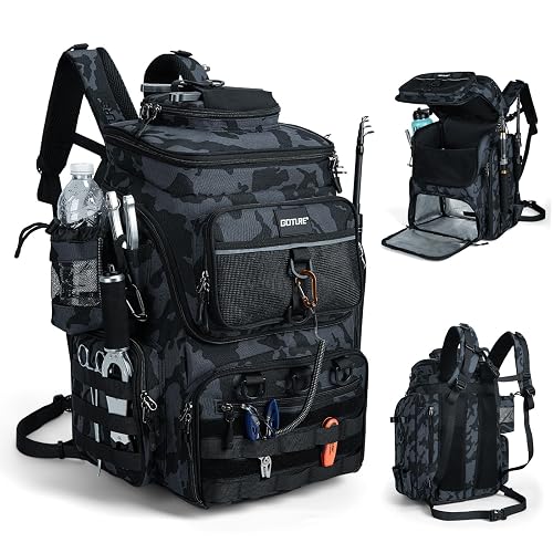 Goture Fishing Backpack with Cooler, 55L 900D