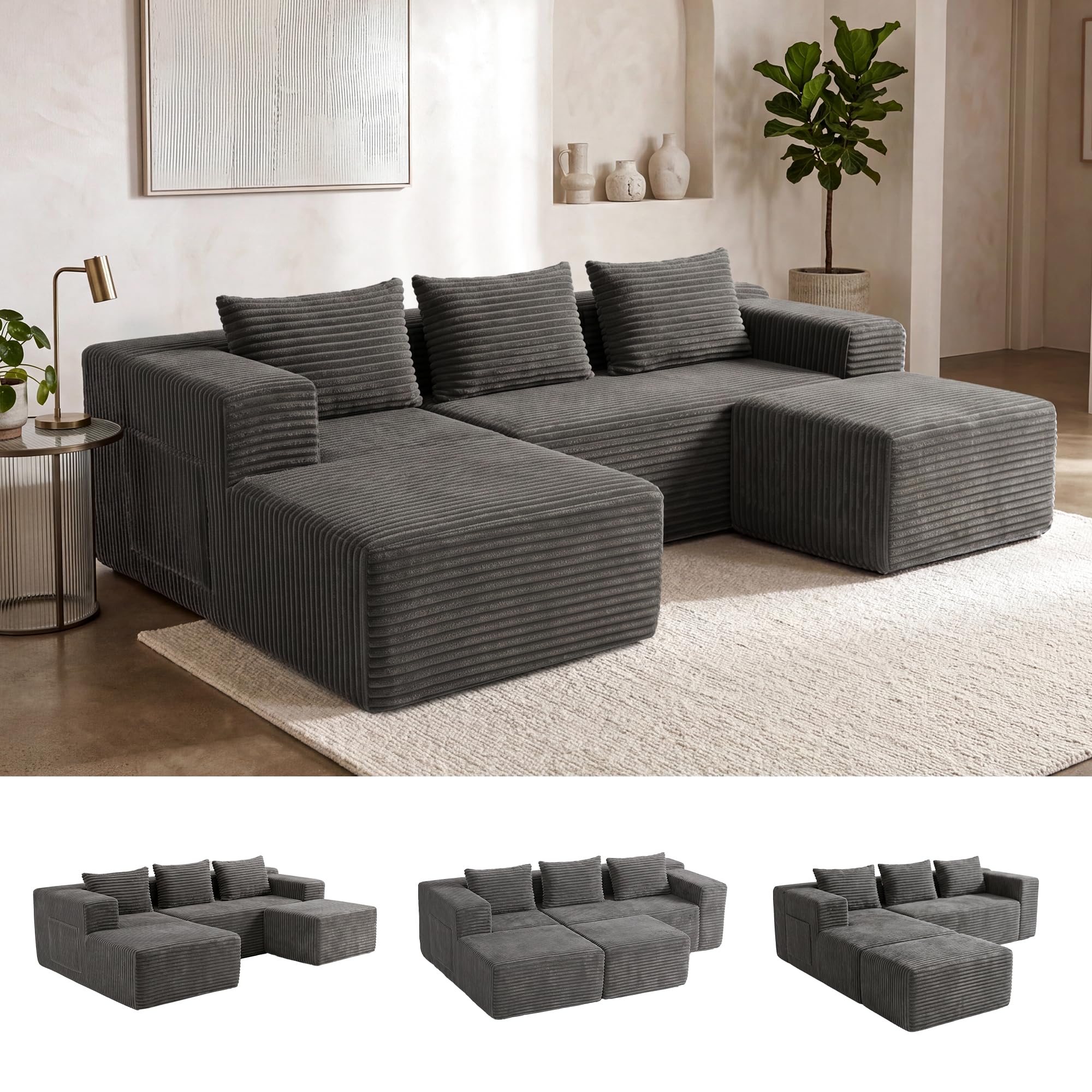 zzlaya Modular U-Shaped Couch