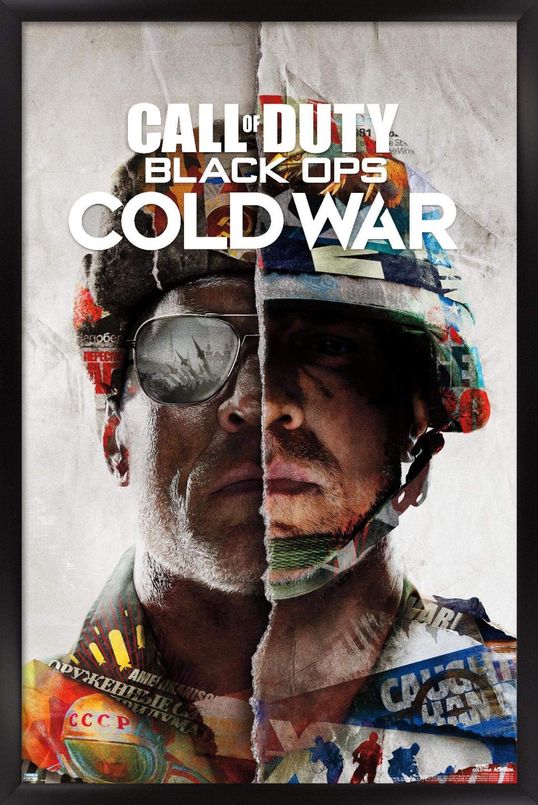 Trends International Call of Duty: Black Ops Cold War - Key Art Wall Poster, 14.725" x 22.375", Black Framed Version