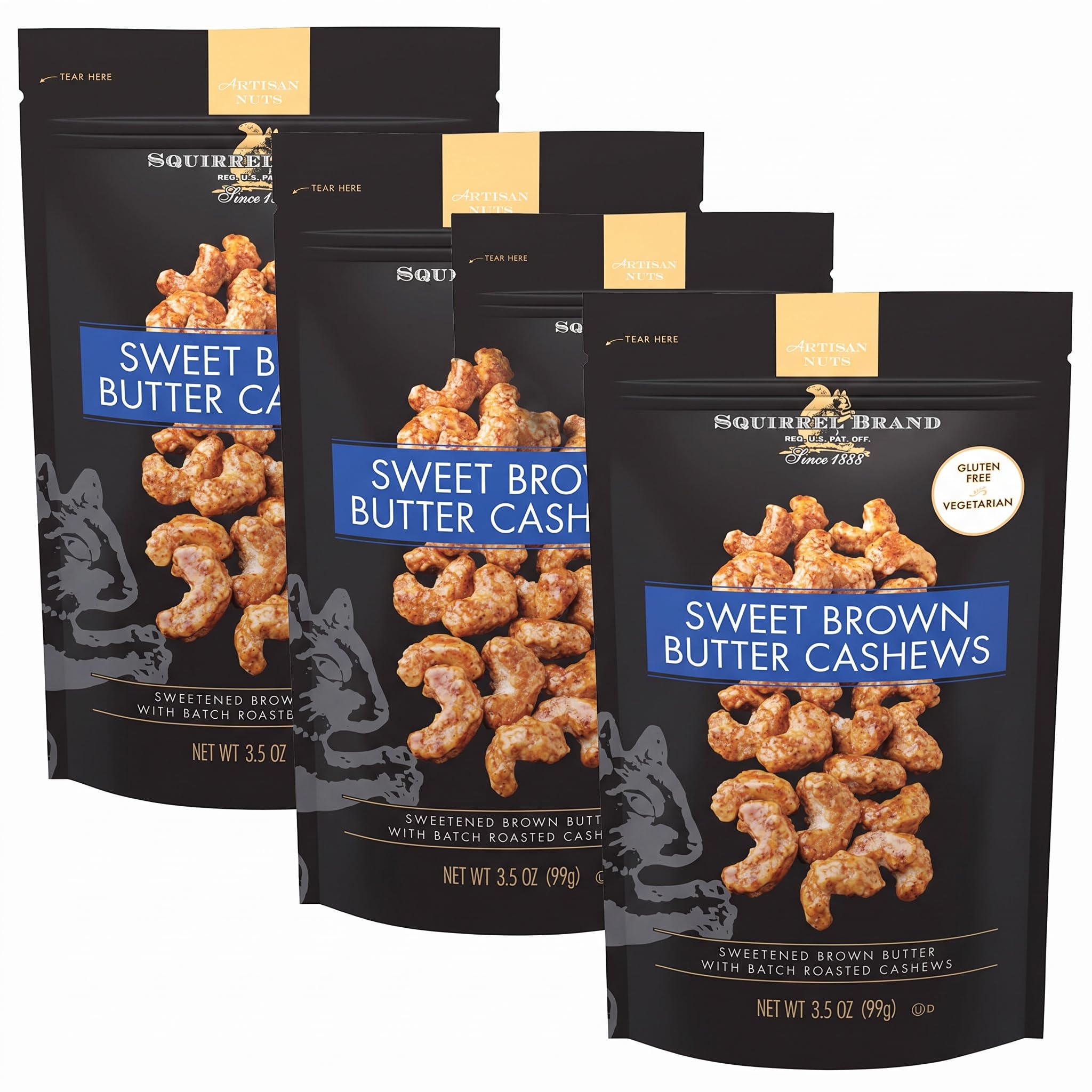 Sweet Brown Butter Cashews / 3.5 Ounce (Pack of 4)