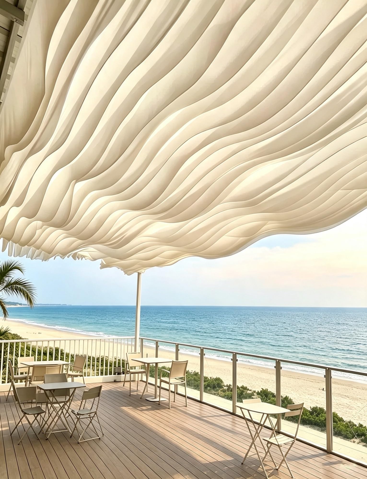 10er Pergola Stoffbahnen Hochzeit Decke Party Dekoration | Voile Stoffbahnen mit Drahtseil for Hochzeit, Events, Bühne und Garten(Wave,40x900cm/1.31x29.52ft)