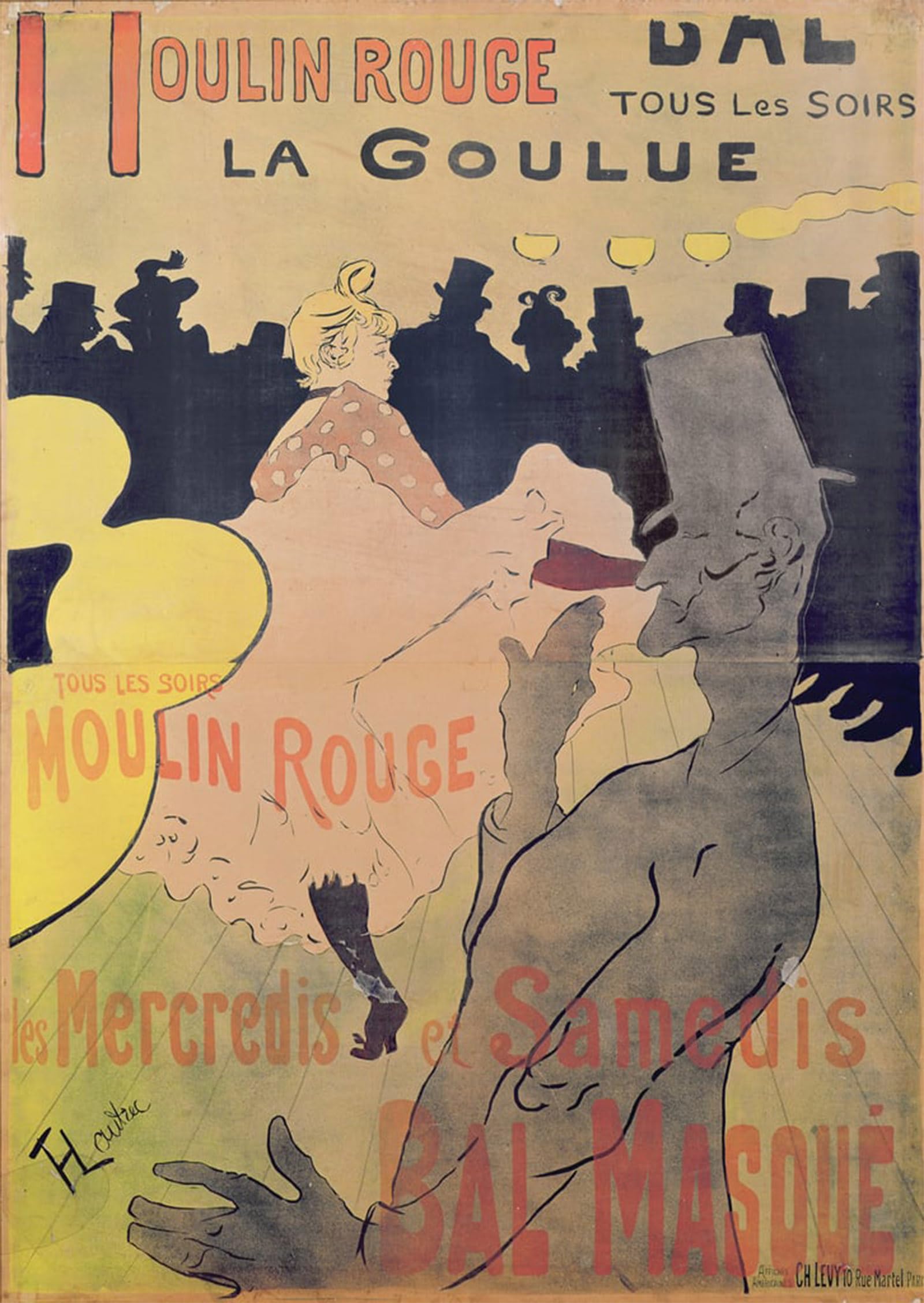 POSTERIIk Vintage Print Pop Art Landscape Artwork Poster Advertising 'la Goulue' by Henri De Toulouse Lautrec Art Prints for Office Home Decor 60x90cm
