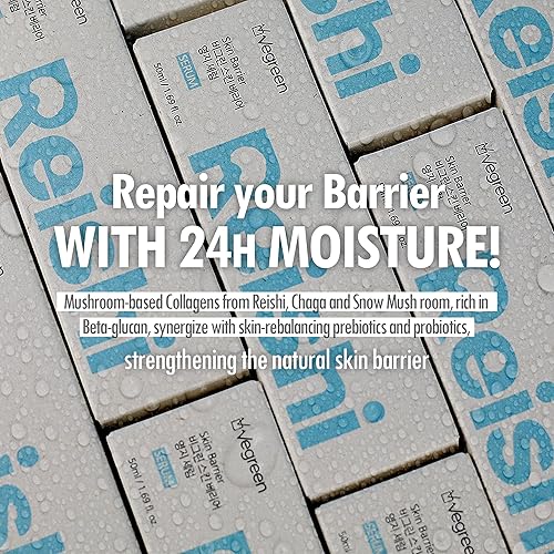 Miniatura 8 de VEGREEN Skin Barrier Reishi Face Serum Skin Barrier Skin Barrier Repair Moisturizer  Suero hidratante coreano con extractos de hongos y fermento de