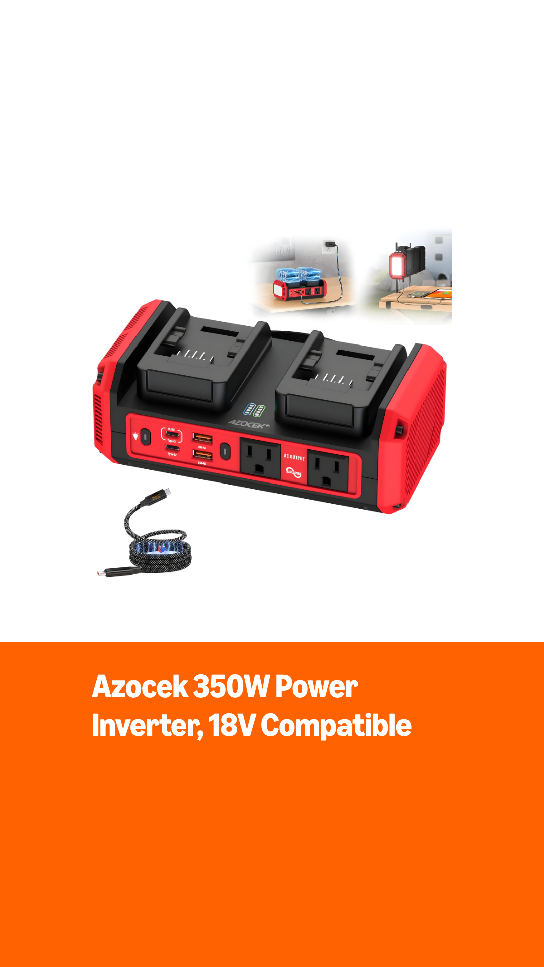 Amazon.com: Azocek 350W Power Inverter Pure Sine Wave Compatible