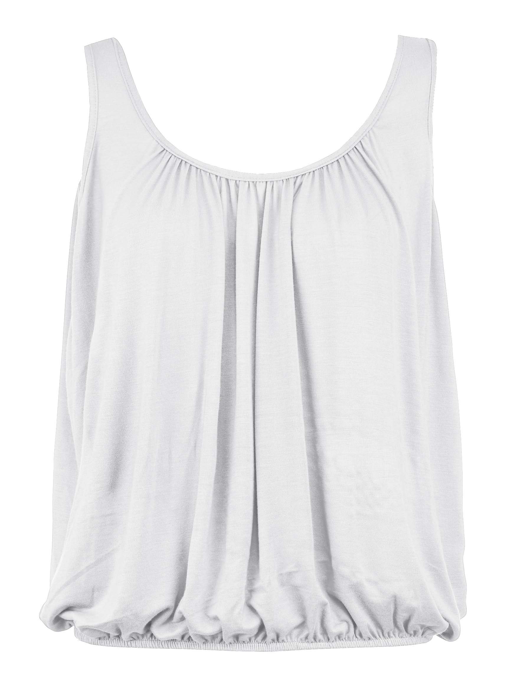 Body2Body BNWT Women's Vest Top Loose Fit Elasticated Waist Sleeveless T Shirt (XXL (UK 20), White)