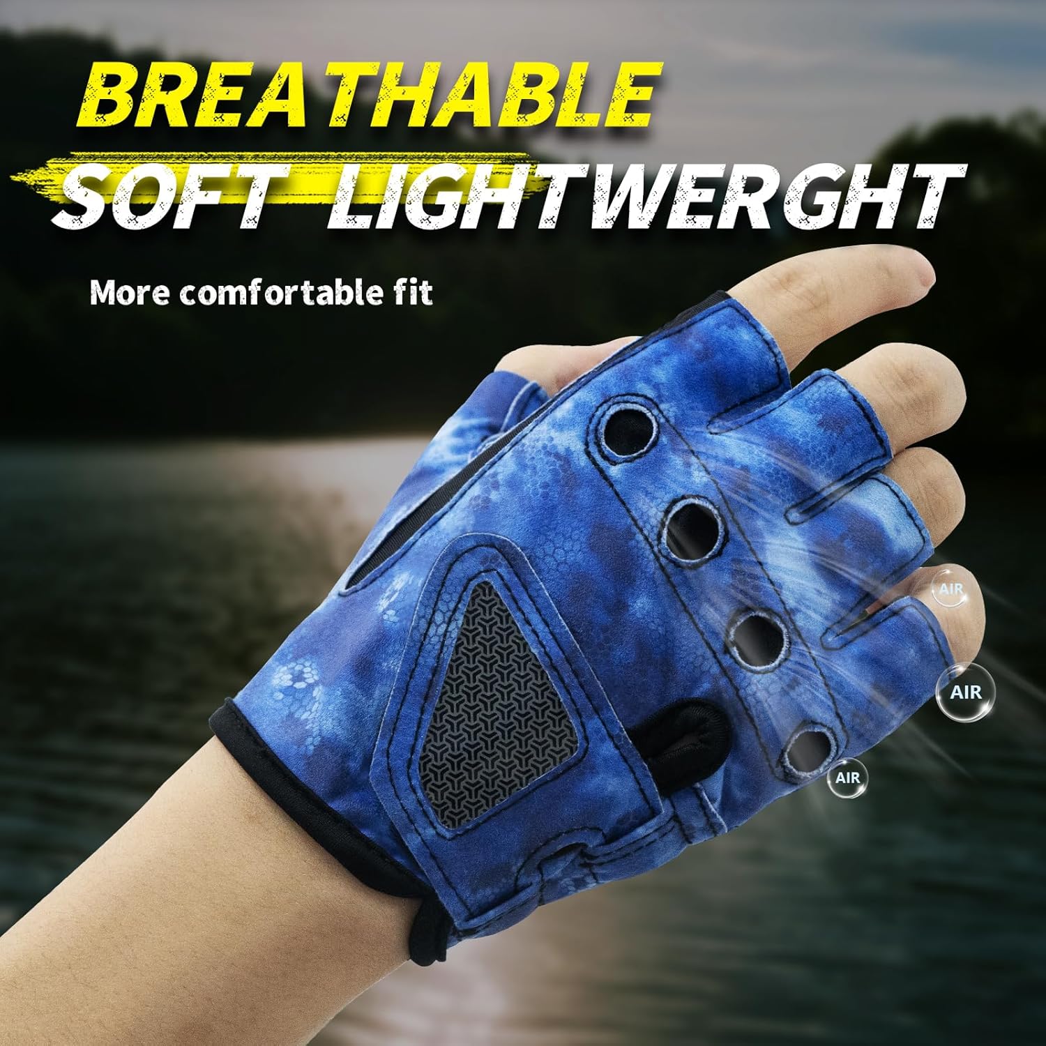 Stubby Fingerless Fishing Gloves Men - Lightweight Breathable Anti-Slip Kayak Gloves Women for Kayaking, Sailing,Paddling,Rowing - Image 4