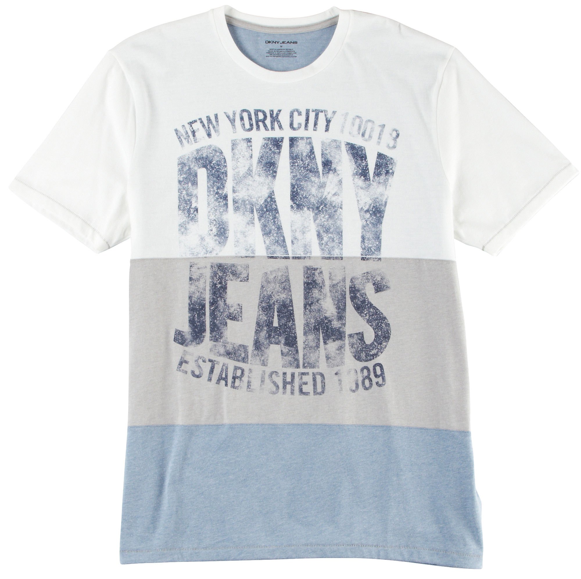 DKNY Jeans Men's Short Sleeve Pieced Heather Crew Neck Premium Tee