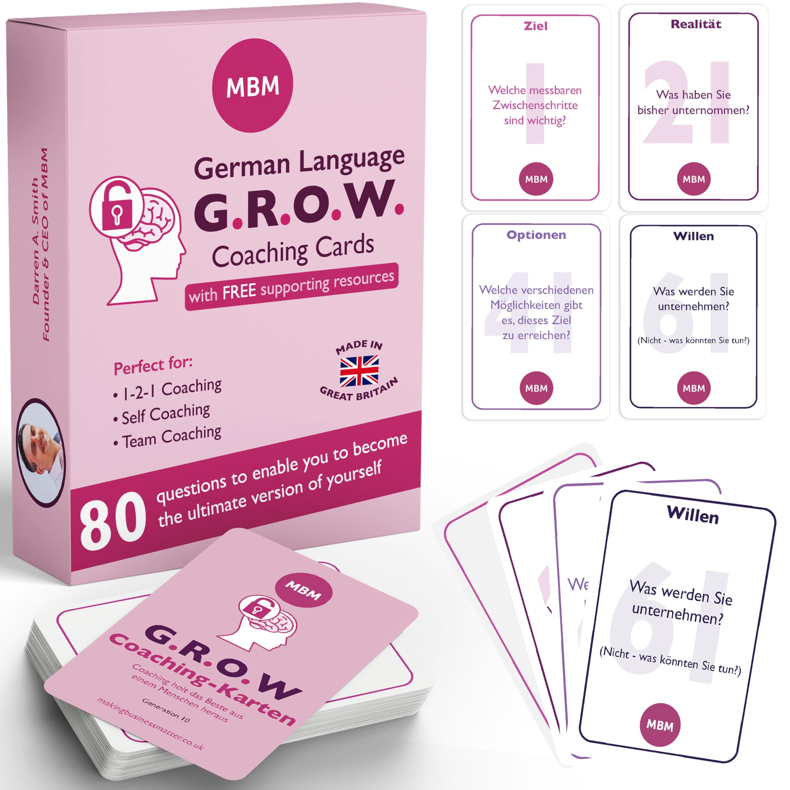 MBM Coaching Cards for Personal Growth | Question Cards for Reflection, Awareness & Positive Change (German) โ image 1