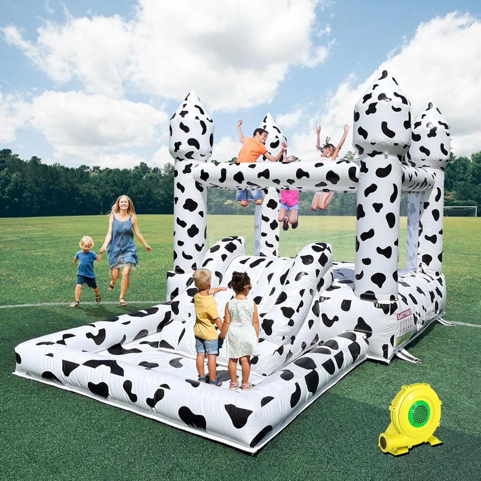 Inflatable White Bounce House with Ball Pit for Kids with UL Blower- 13' L X 8' W X 8' Portable, Large Ball Pool and Jump Space 3in1 Bouncy Castles A Spacious Joy-Room Bounce House for Kids 3-12