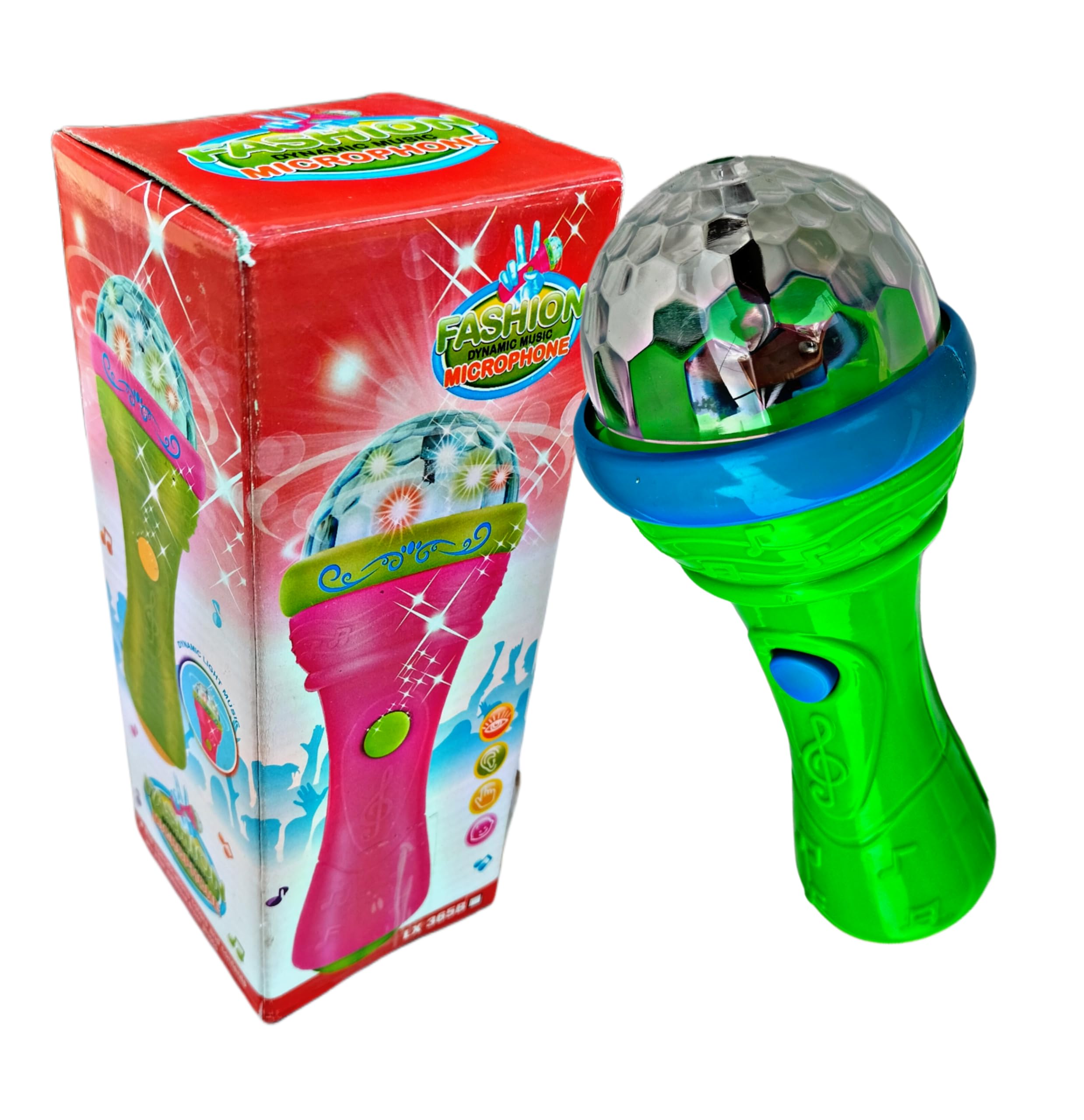 Ruhani Fashion Music 3D Light Microphone Musical Mic Projection Flashlight Luminous Light Up Spinning Ball Wand Toy Toy for Kids Boys and Girls (B0D3HCQ92M) Amazon Price History, Amazon Price Tracker