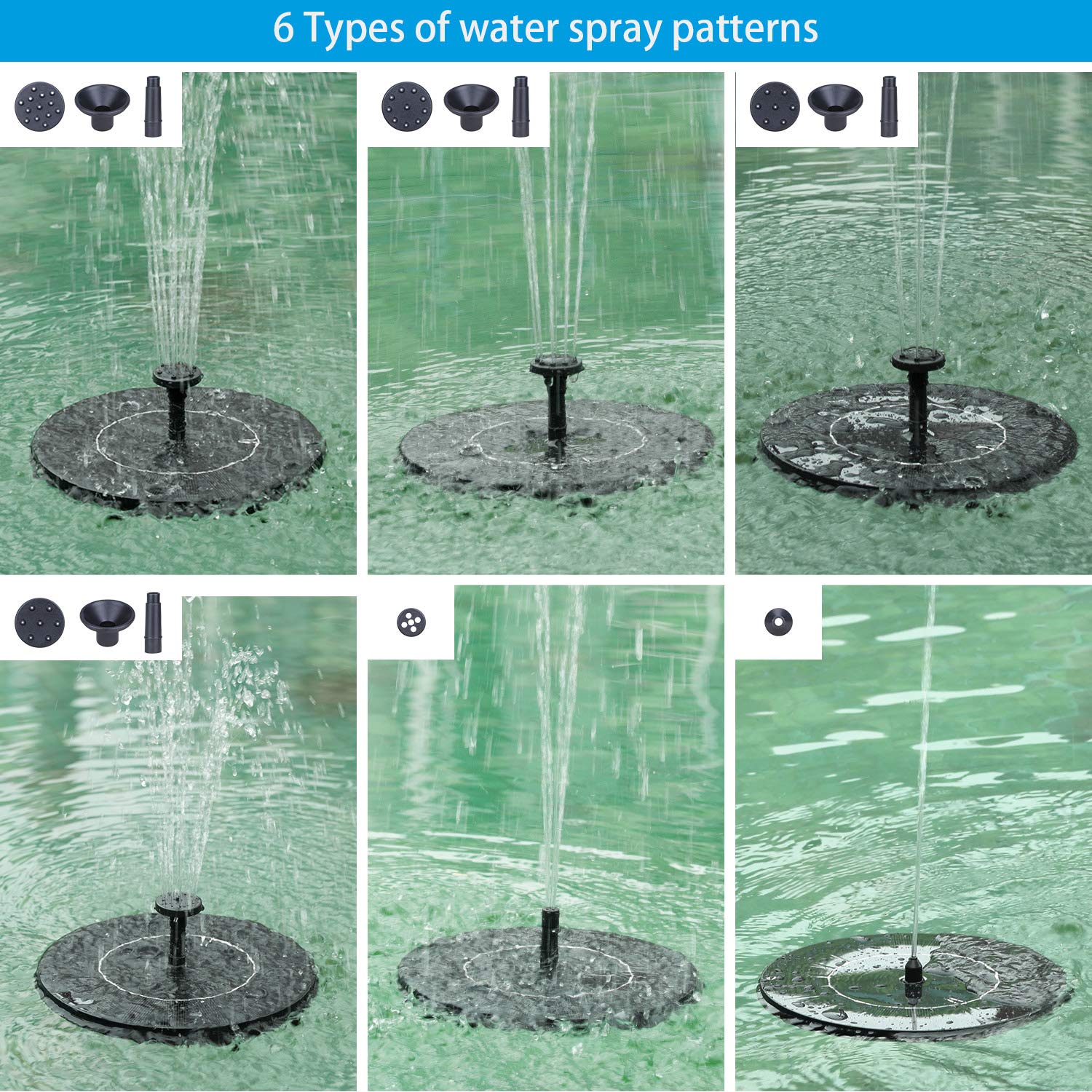 Buy AISITIN Solar Fountain 2.5W Circle Solar Water Pump Floating