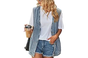 Womens Oversized Sleeveless Denim Vest