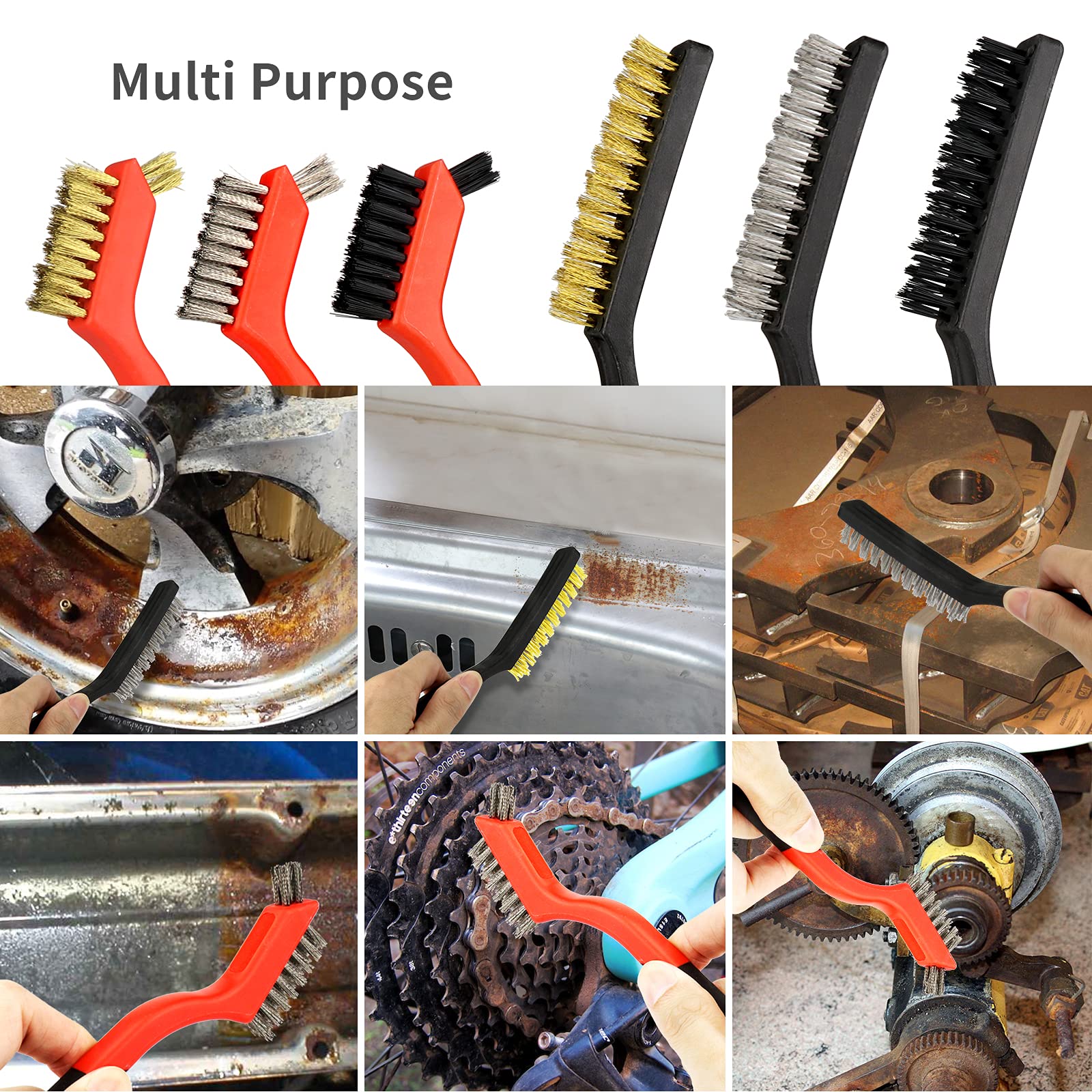 Spazzoline Metalliche 3 Pezzi - Mini Spazzole In Ottone Per Pulizia Ruggine E Sporco