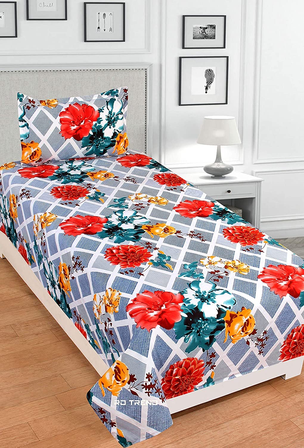RD TREND® Presents Bedsheet for Single Bed Polycotton 210 TC, Size-60X90 Inches(152X228 CM), Single Bedsheet with Pillow Cover (18X28 Inches) Multi (B08PVR926C) Amazon Price History, Amazon Price Tracker