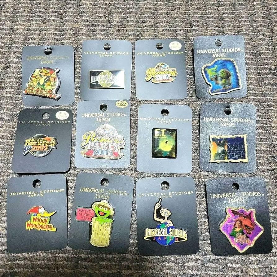 Amazon.co.jp: USJ 開園初期 E.T. シュレック等 ピンバッジ 12点