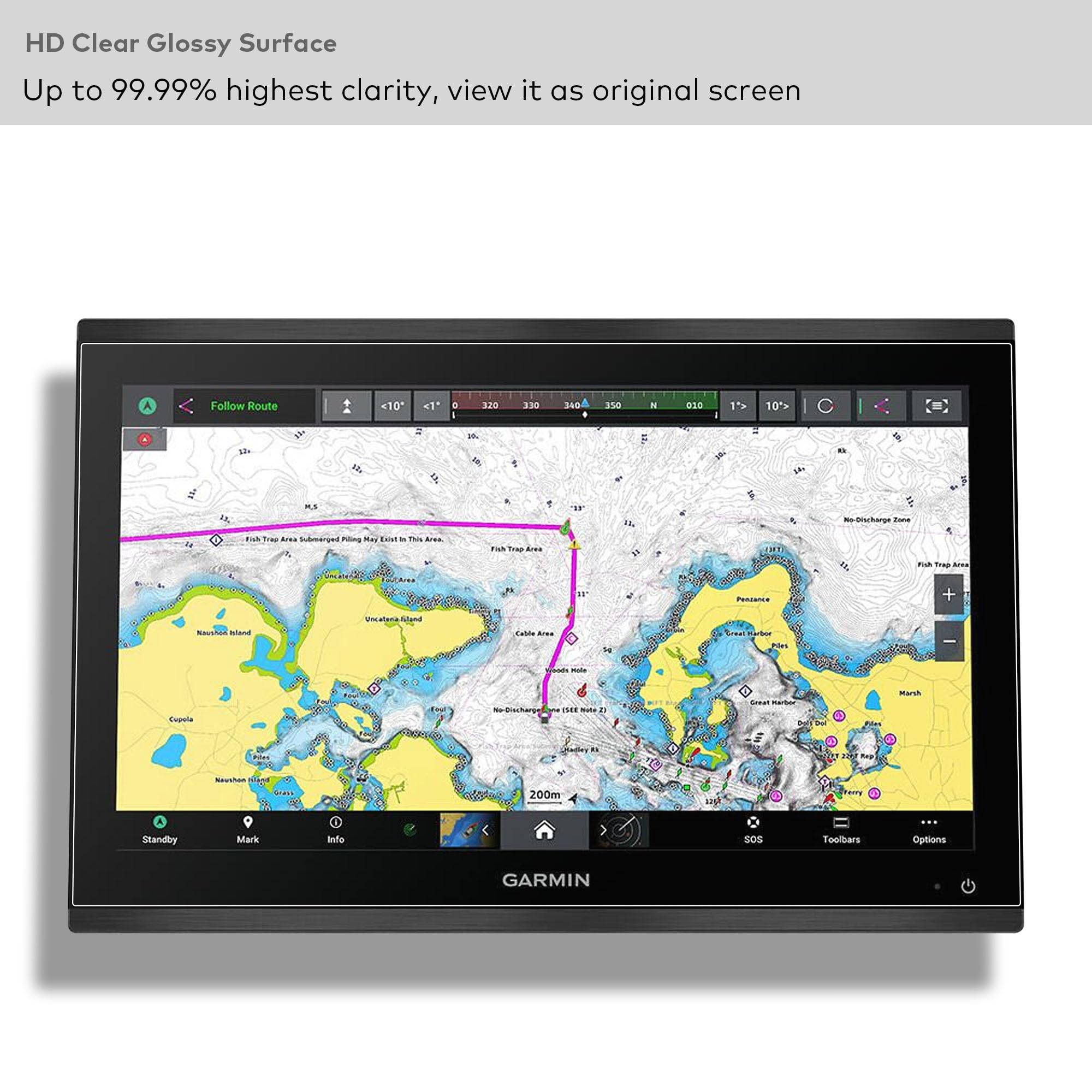 Folia ochronna ze szkła hartowanego do Garmin GPSMAP 9022/9222 Marine-Chartplotter 22-calowy ekran dotykowy 4K 9H ochrona przed zarysowaniami (HD Clear)