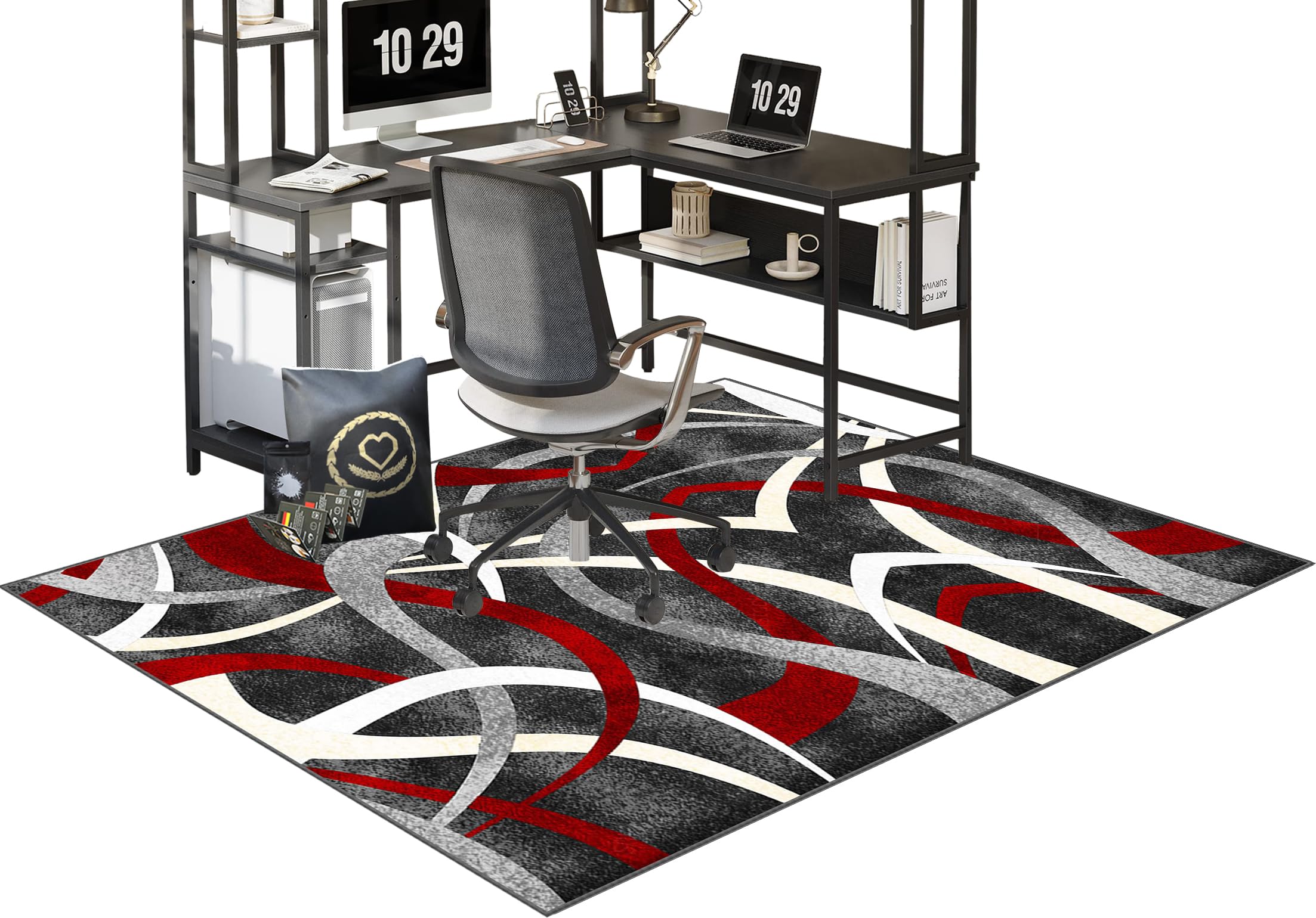 Tapis de chaise de bureau haut de gamme pour tapis à poils courts pour ordinateur de bureau, chaise de jeu avec surface facile à glisser, 90 x 140 cm, protection de sol pour bureau à domicile