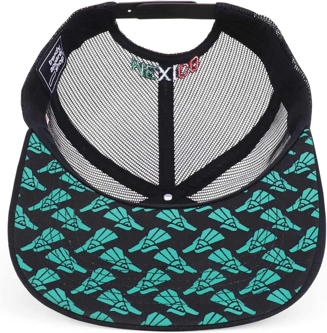 Trendy Apparel Shop XXL Hecho En Mexico Eagle 3D Embroidered Flatbill Snapback Mesh Cap - Image 6