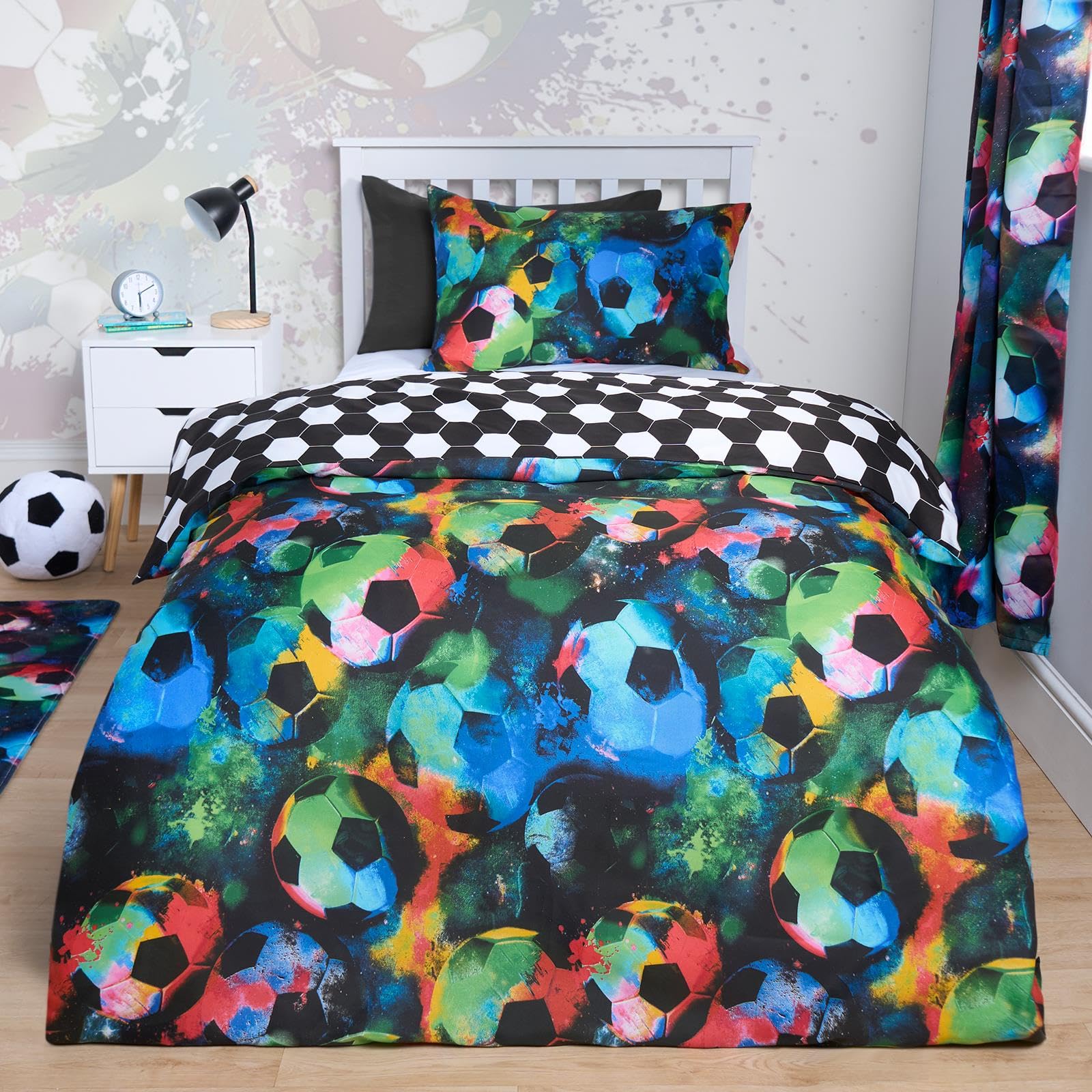 OHS Football Duvet Cover Bedding Set Quilt Pillowcase Soft ReversibleDouble from B&Q