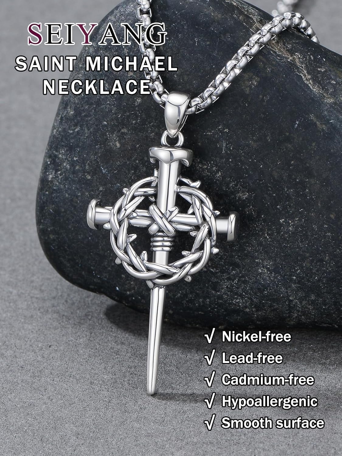 Seiyang Crown of Thorns Necklace 925 Sterling Silver Crown Pendant Amulet Jewelry Gifts (with Gift Box)